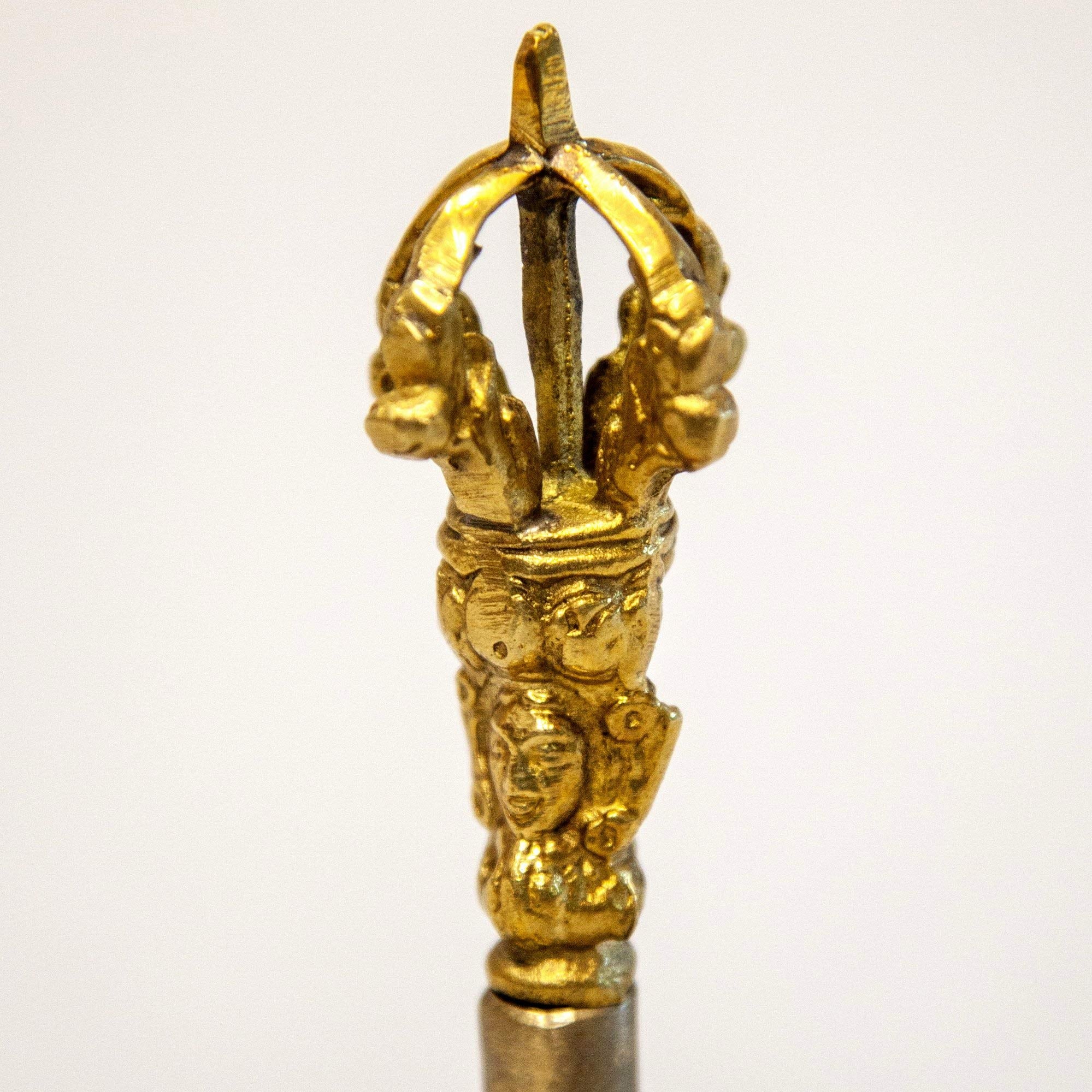 Tibetan 5.5'' Bell With Wooden Stick 7 Metal