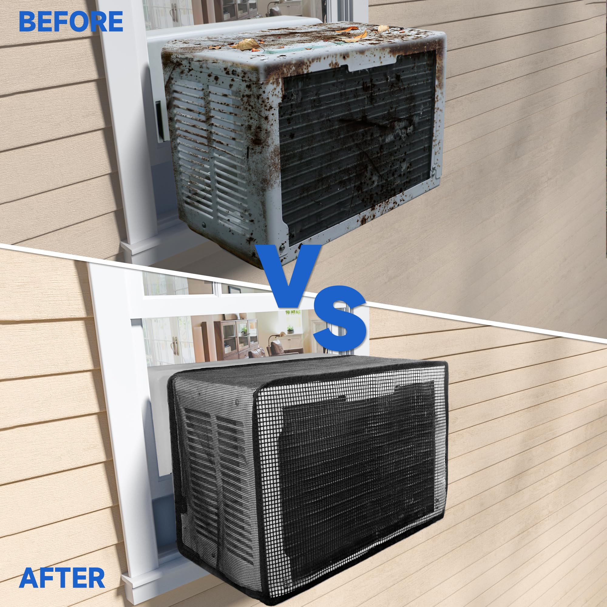 Taktopeak Window Ac Mesh Cover 20'' W X 12.2'' D X 13.4'' H, U Shaped Air Conditioner Cover Specially For Midea U Shaped Window