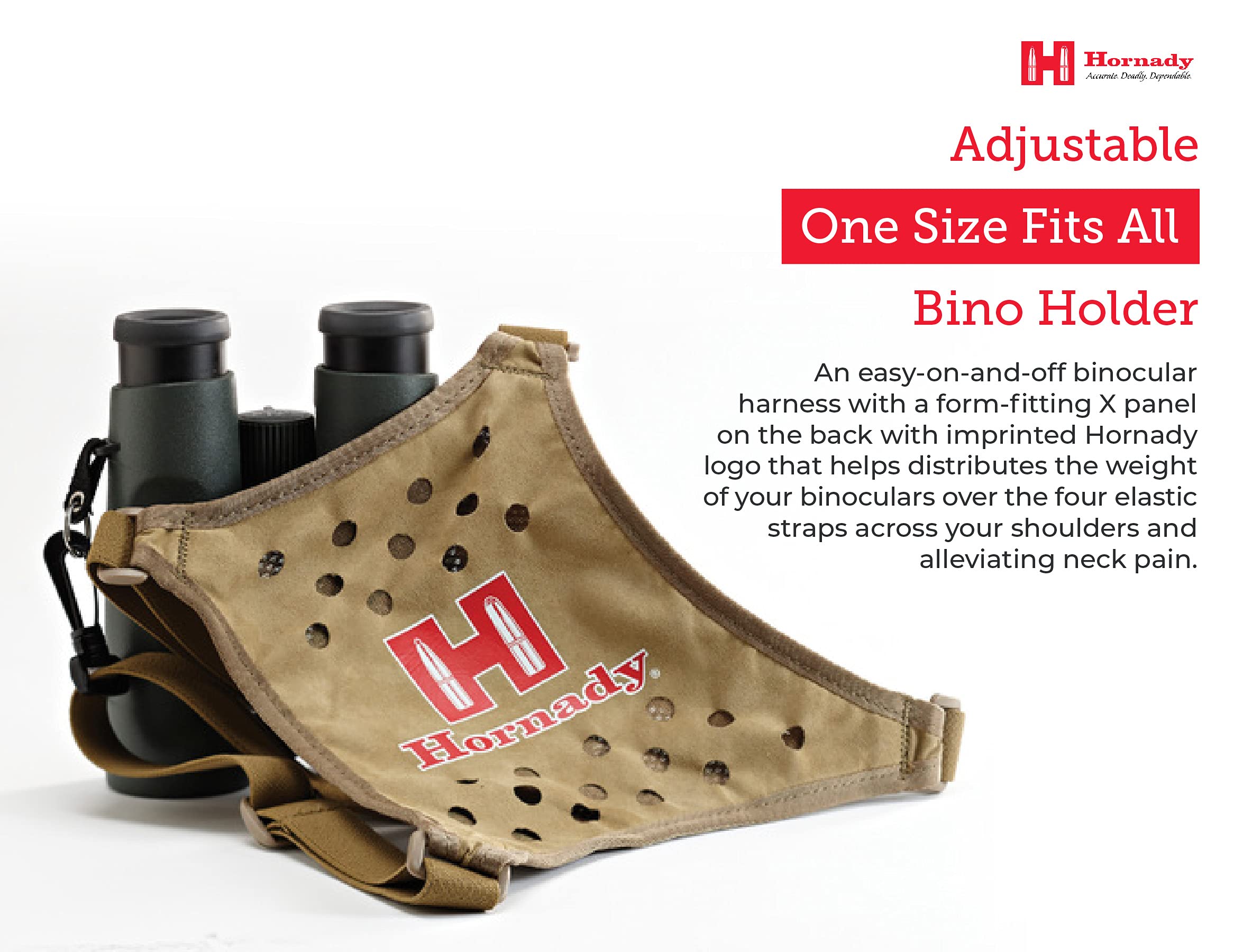 Hornady Binocular Harness 99121   Durable, Lightweight Binocular Harness Strap With Form Fitting X Panel For Comfort & Hands Fre