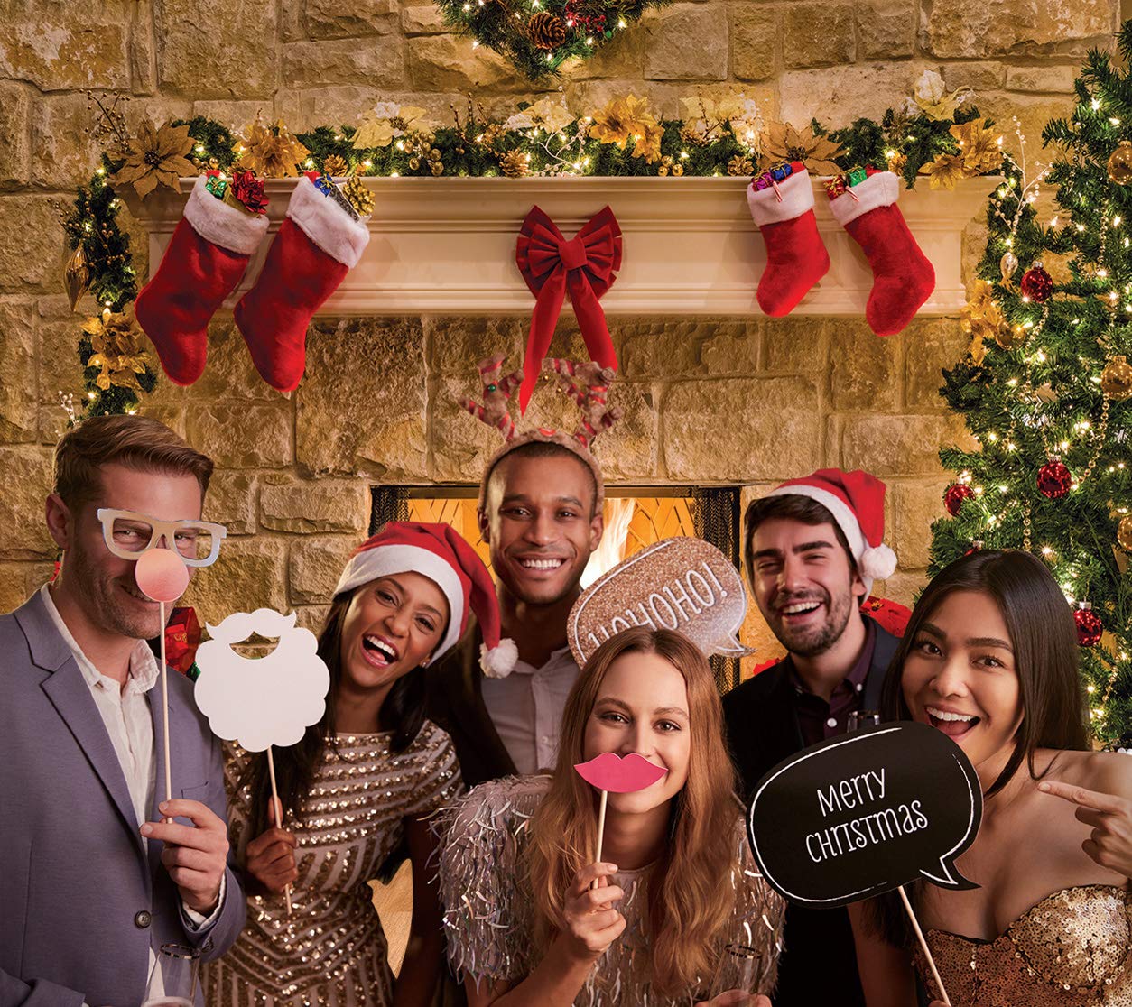 Sjoloon 12X10Ft Christmas Photography Backdrops Child Christmas Fireplace Decoration Background For Photo Studio 11209