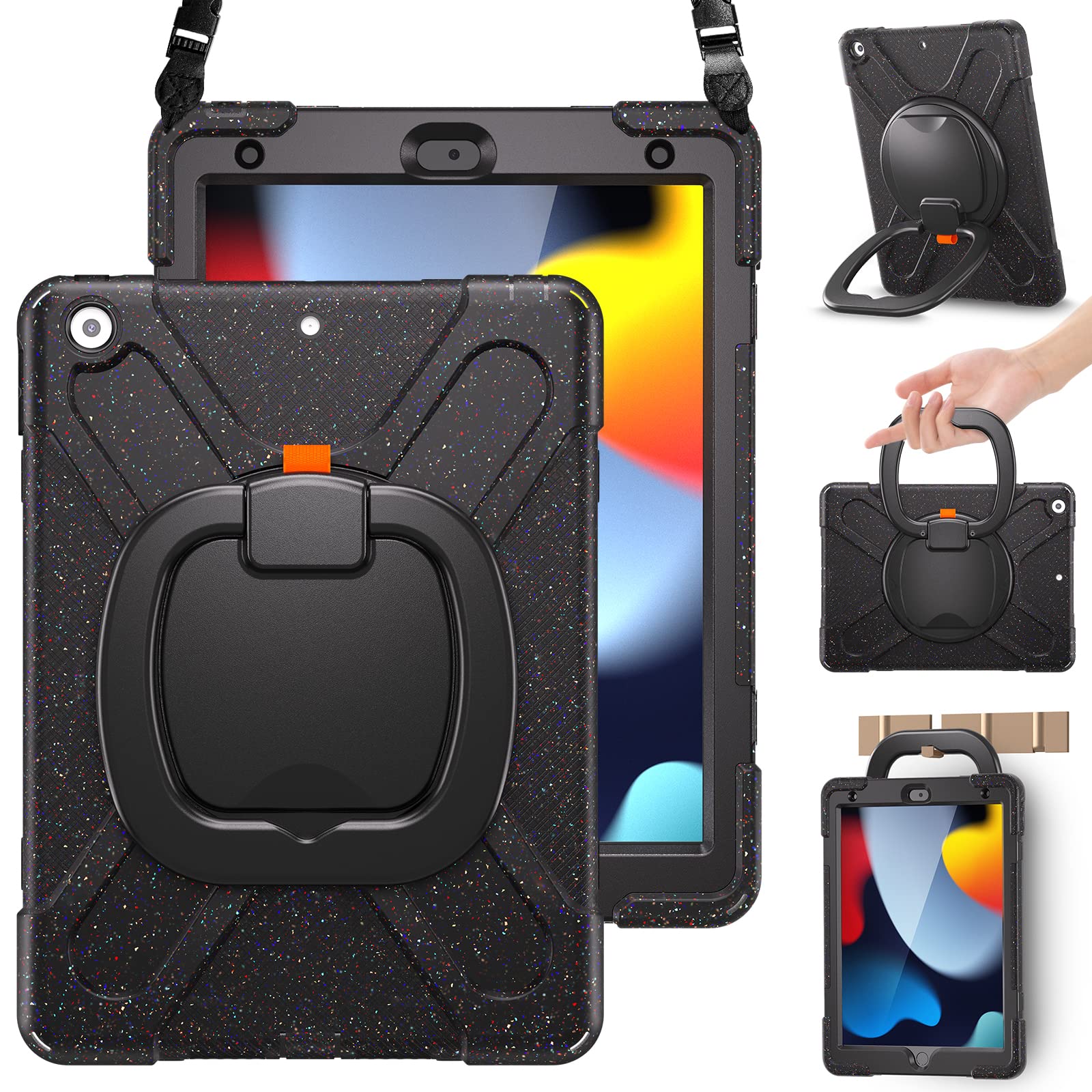 Braecn For Ipad 9Th 8Th 7Th Generation 10.2    2021 2020 2019 Case Kids, Shockproof Silicone Case With Screen Protector, Pencil 