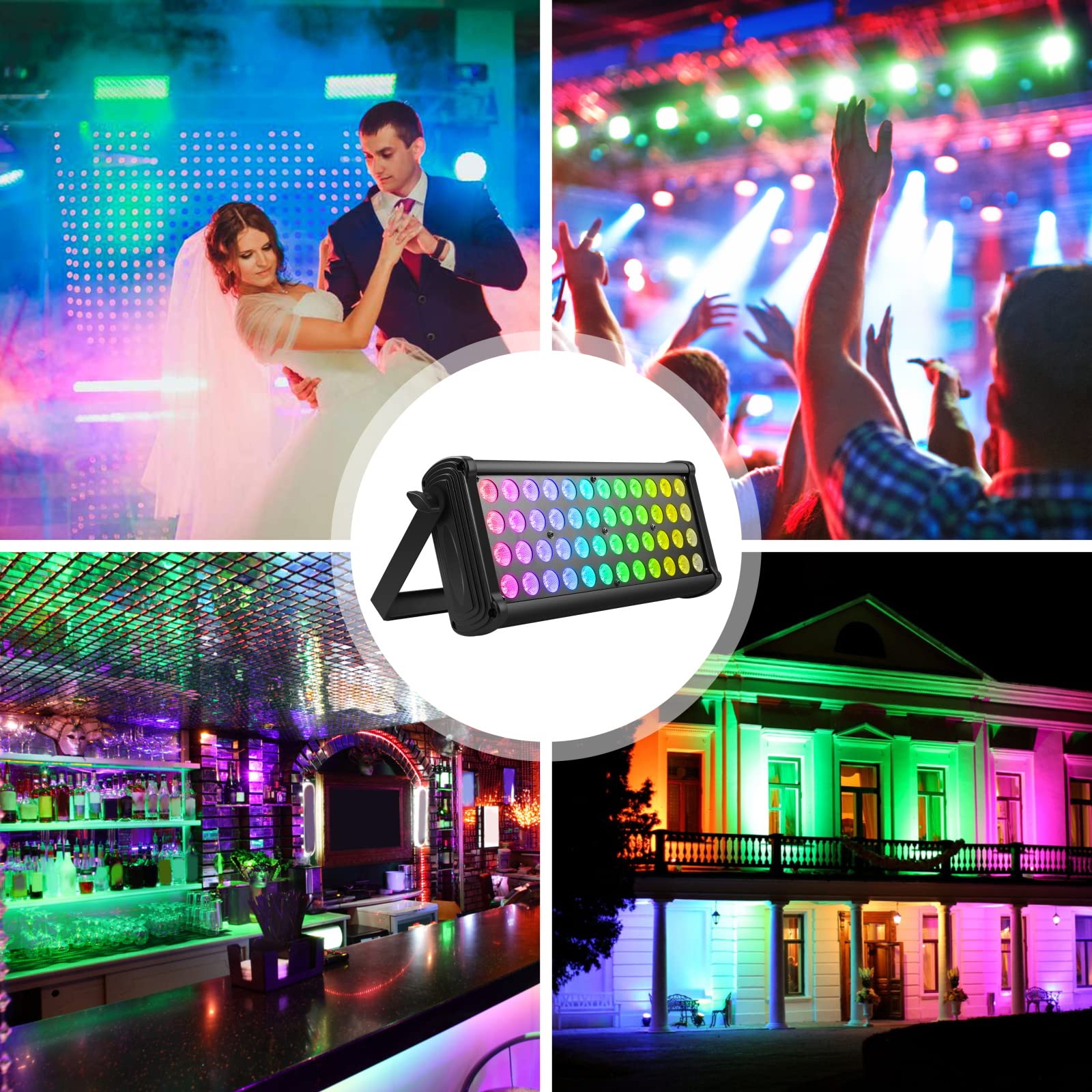 Stage Light Bar Wash Light 80W 48Leds Rgb Dj Lights Bar 2 8 12 Dmx Control Auto Play Sound Activated Uplight Bar For Wedding Dis