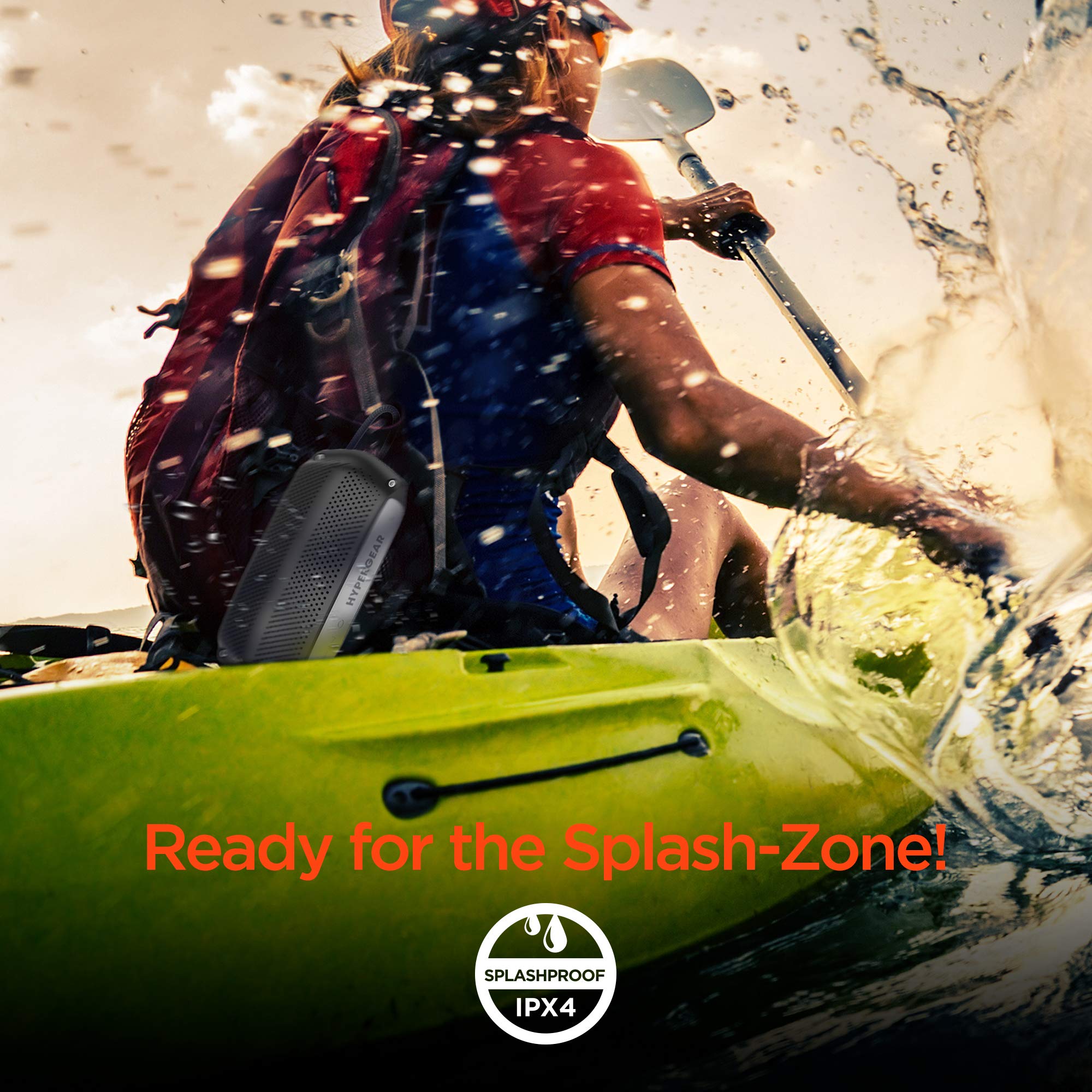 Hypergear Portable Wireless Bluetooth Speaker [Ipx4 Waterproof] Hd Stereo Sound Loud Speaker W/Built In Microphone & Controls, S