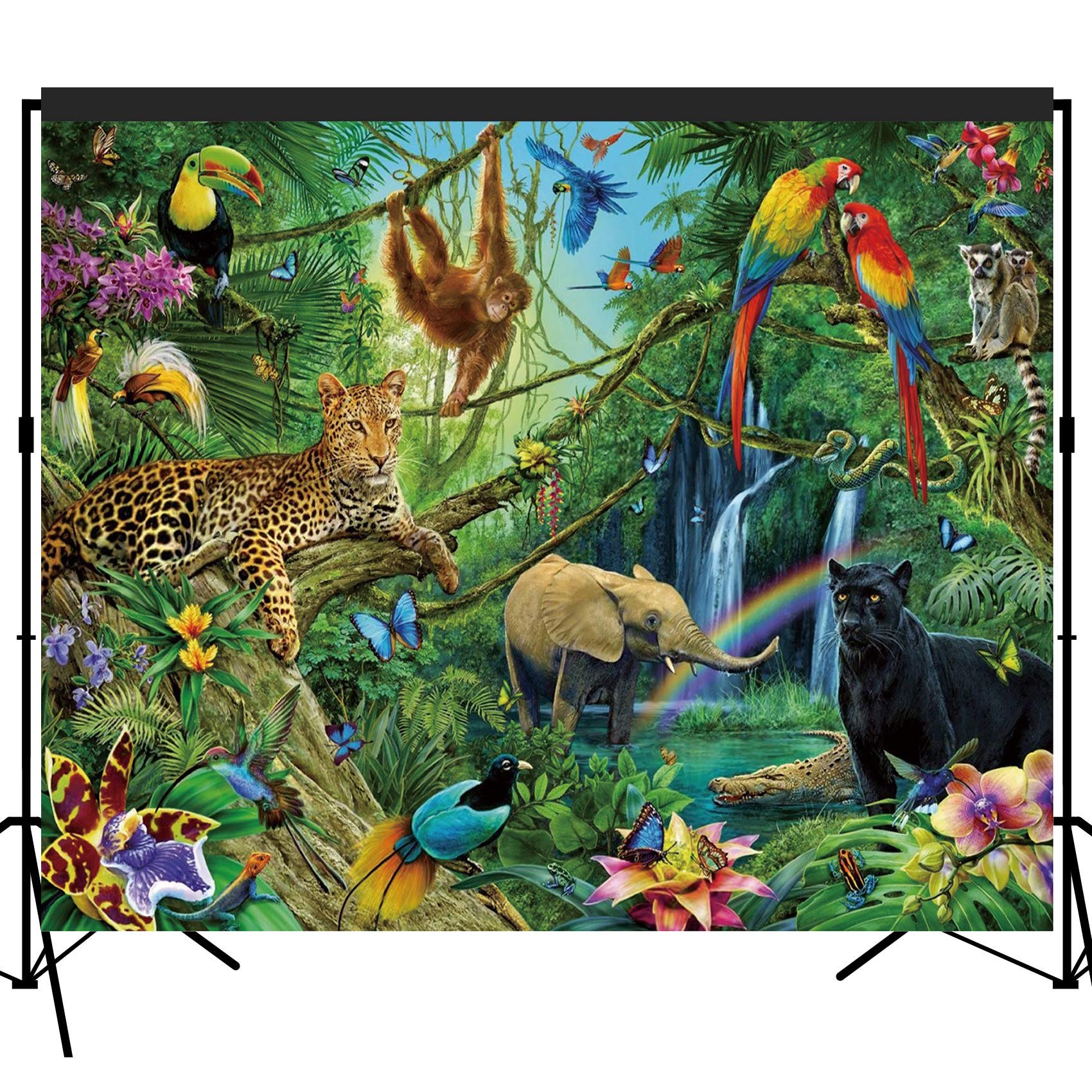 Tropical Rain Forest Adventure Scenic Backdrop Large Banner Photography Studio Fabric Background Photobooth Prop 7X6Feet #2191