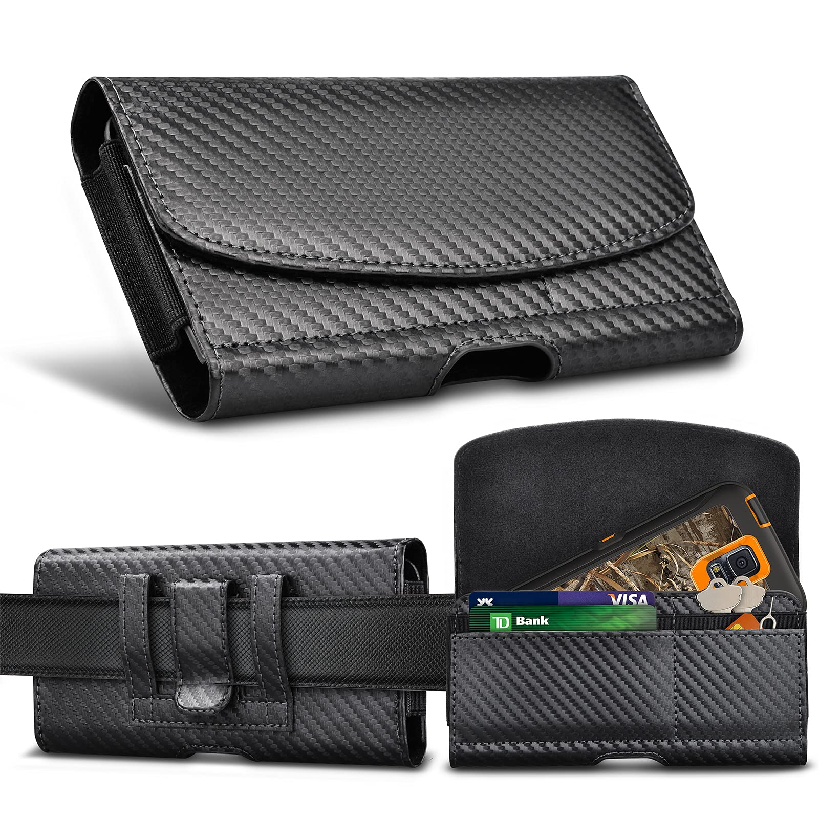 Tiflook Large Phone Holster For Motorola Moto G Stylus 5G G Power G Pure G Play One 5G Ace Edge 2022 Pu Leather Belt Case With B