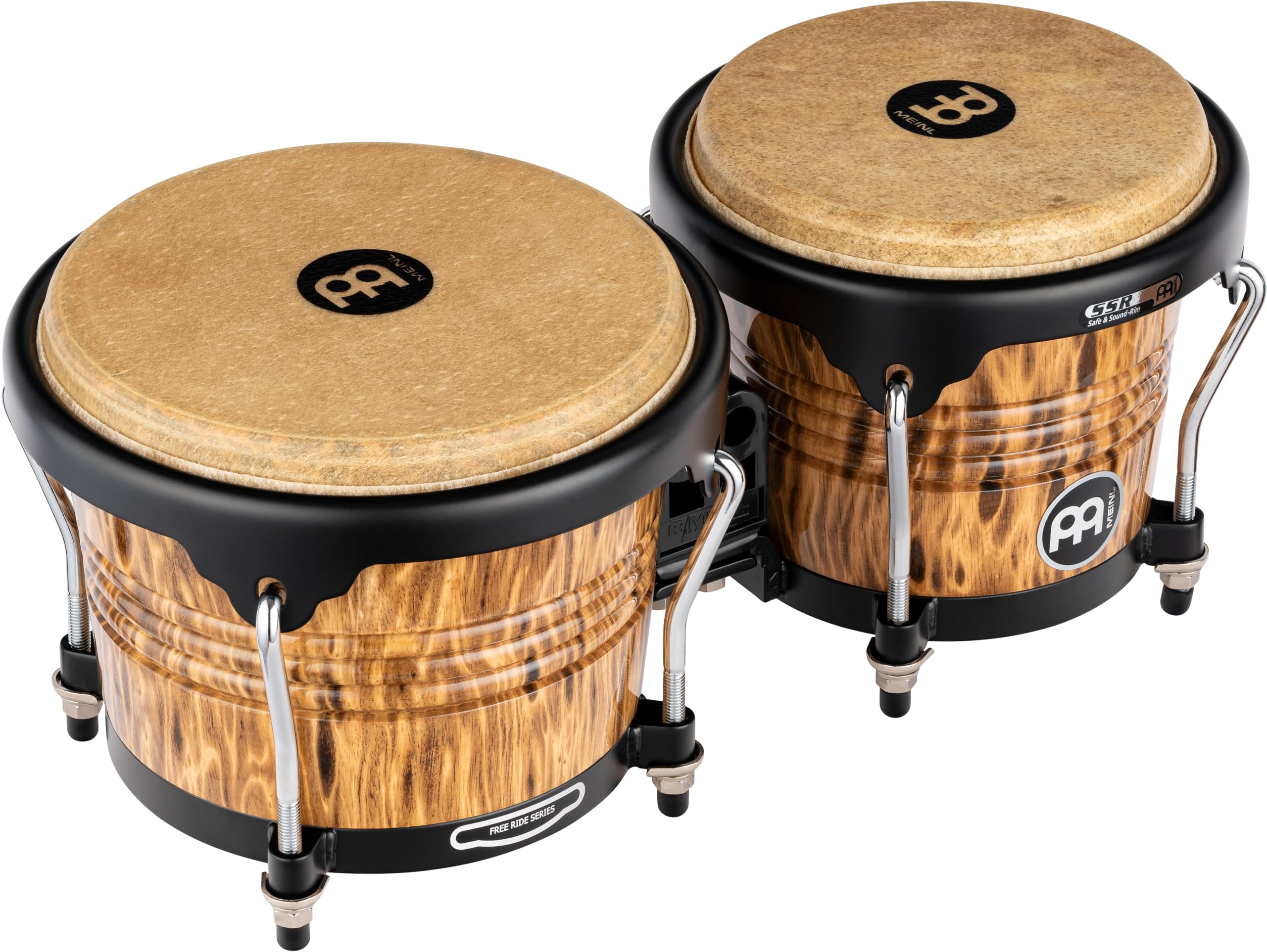 Meinl Percussion Bongos Hand Drum Set 6.75' And 8' With Hardwood Shells And Tuning Key � Not Made In China � Marathon Designer Series, 2 Year Warranty (Fwb190Lb)
