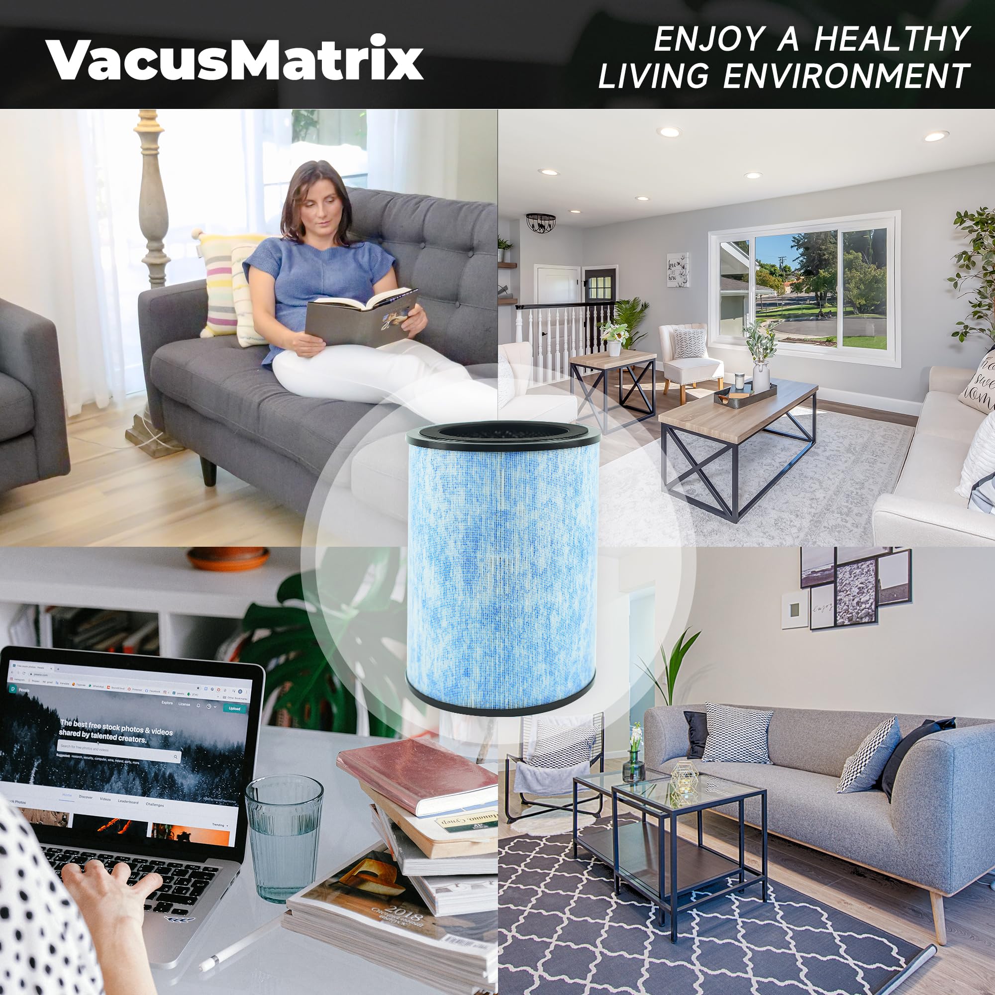 2 Pack Ap300 3 In 1 H13 True Hepa Replacement Filters Compatible With Instant Ap300, Pre Filter & H13 Grade True Hepa Filter & H