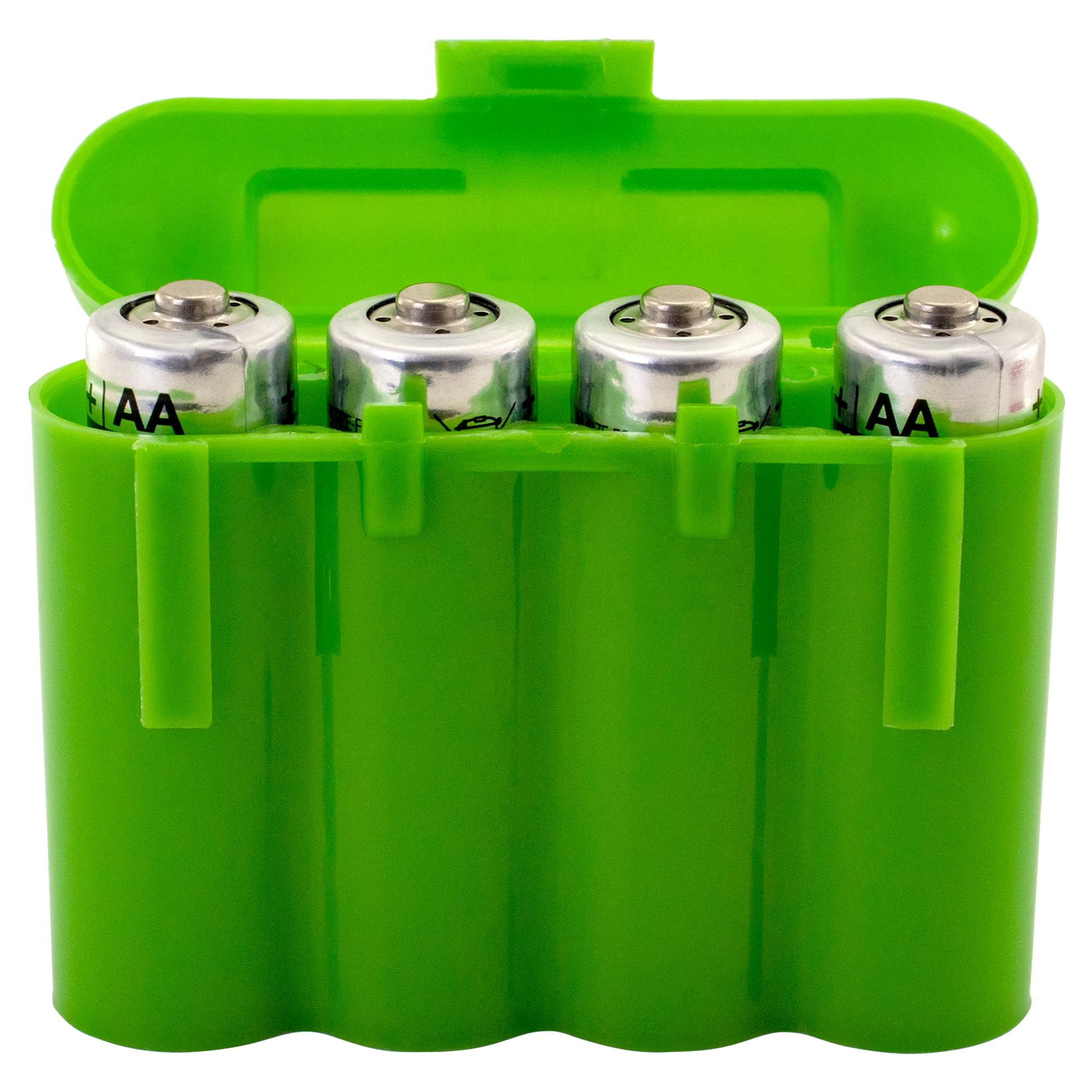 Ebc Battery 4 Aa Aaa Batteries Holder Plastic Storage Cases, Green (2 Pack)