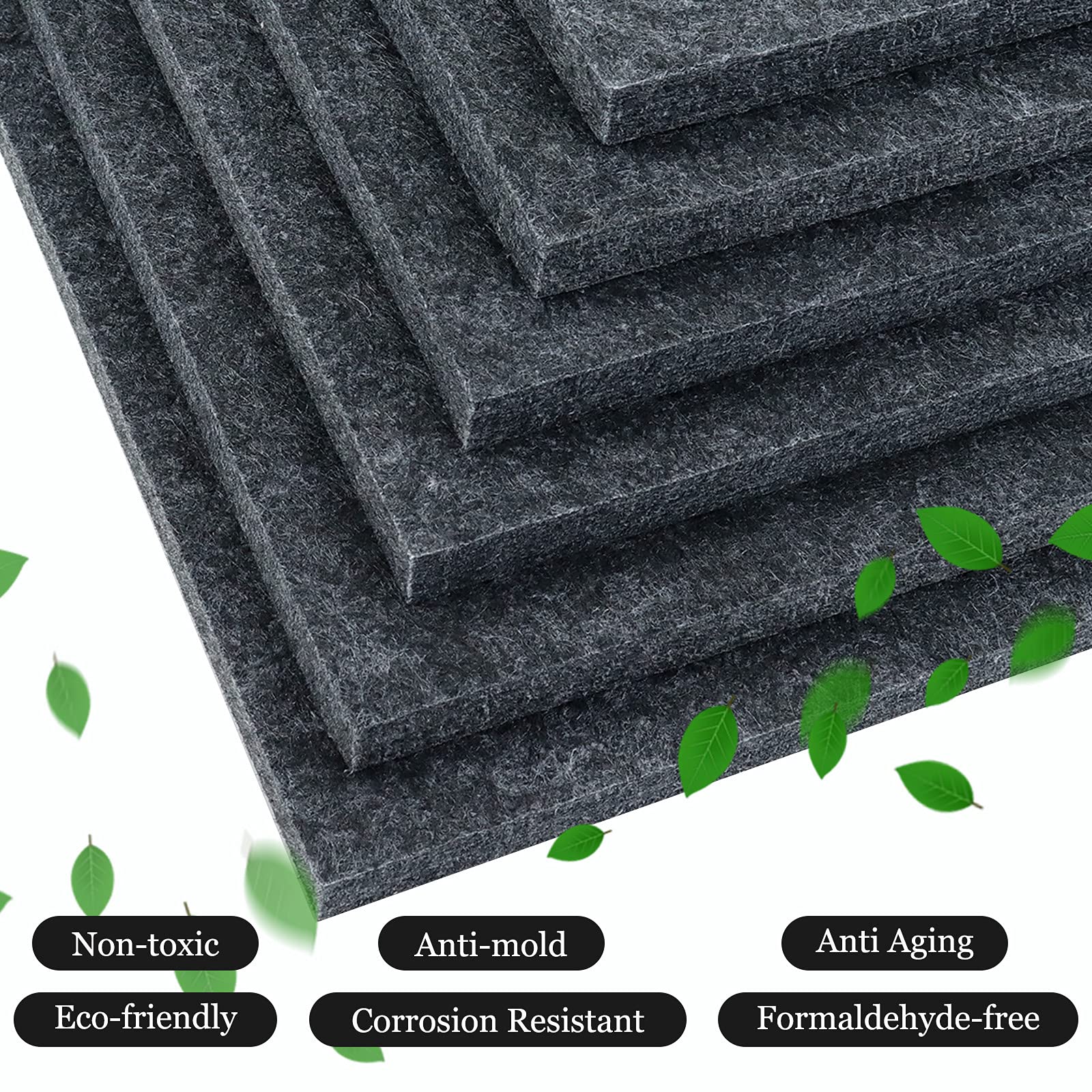Bxi Sound Absorber   31.5 X 23.6 X 3/8 Inches 6 Pack High Density Acoustic Absorption Panel, Sound Absorbing Panels Reduce Echo