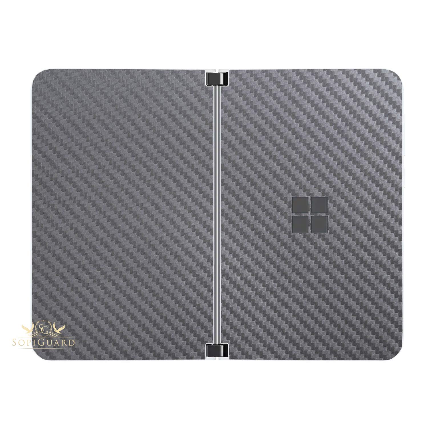 Sopiguard Sticker For Surface Duo Phone Edge To Edge Precision Vinyl Skin Wrap (Carbon Gunmetal Grey)