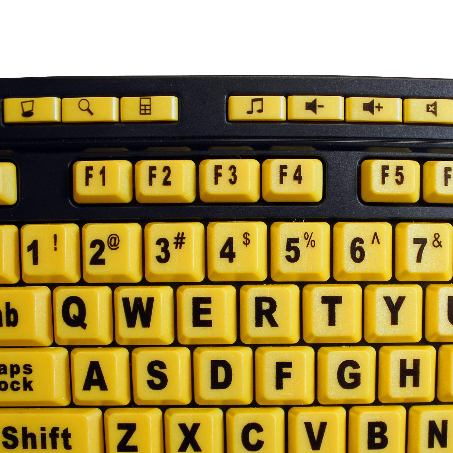 Adesso Akb 132Uy   Easytouch 132 Florescent Yellow Multimedia Desktop Keyboard,Black