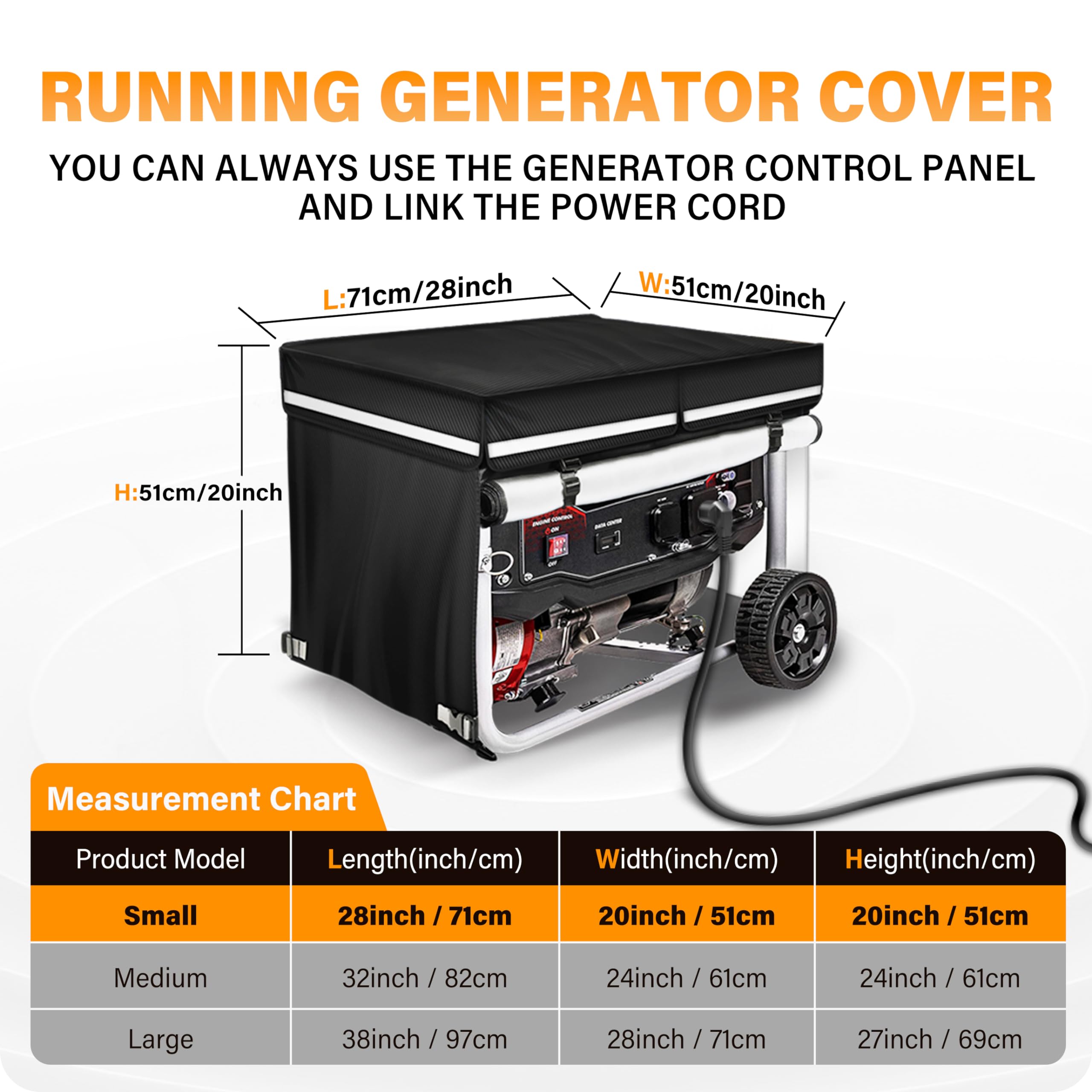 Guyiss Generator Covers, 28  20  20Inch Portable Generator Cover, 600D+210D 100% Waterproof And Tear Resistant Oxford Cloth. Fit