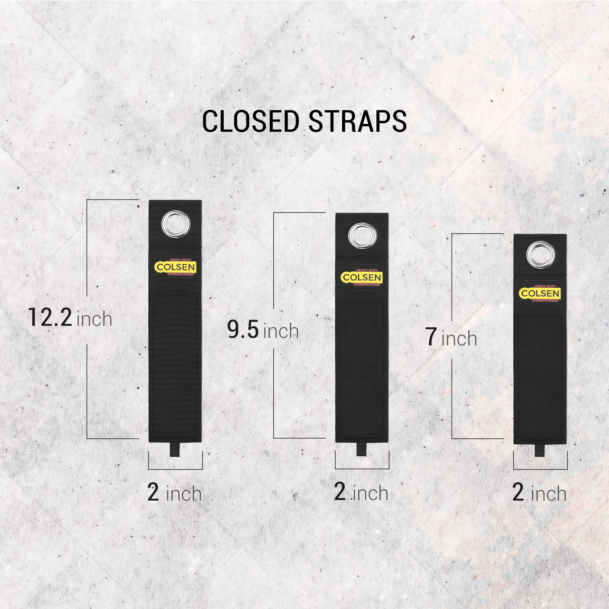 COLSEN Heavy Duty Storage Straps Hook and Loop Cord Holders Polypropylene Assorted 6 Pack