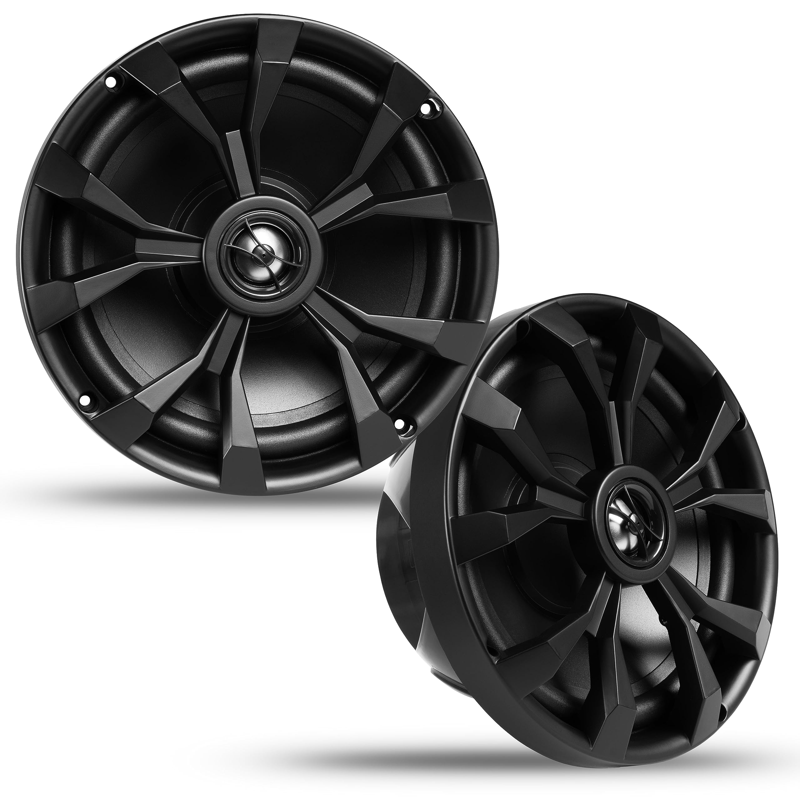 BELVA BBMS8B 8 2Way 500W Peak (250W RMS) Black Marine Coaxial Speakers for Marine/ATV/Motorcycle/Powersports