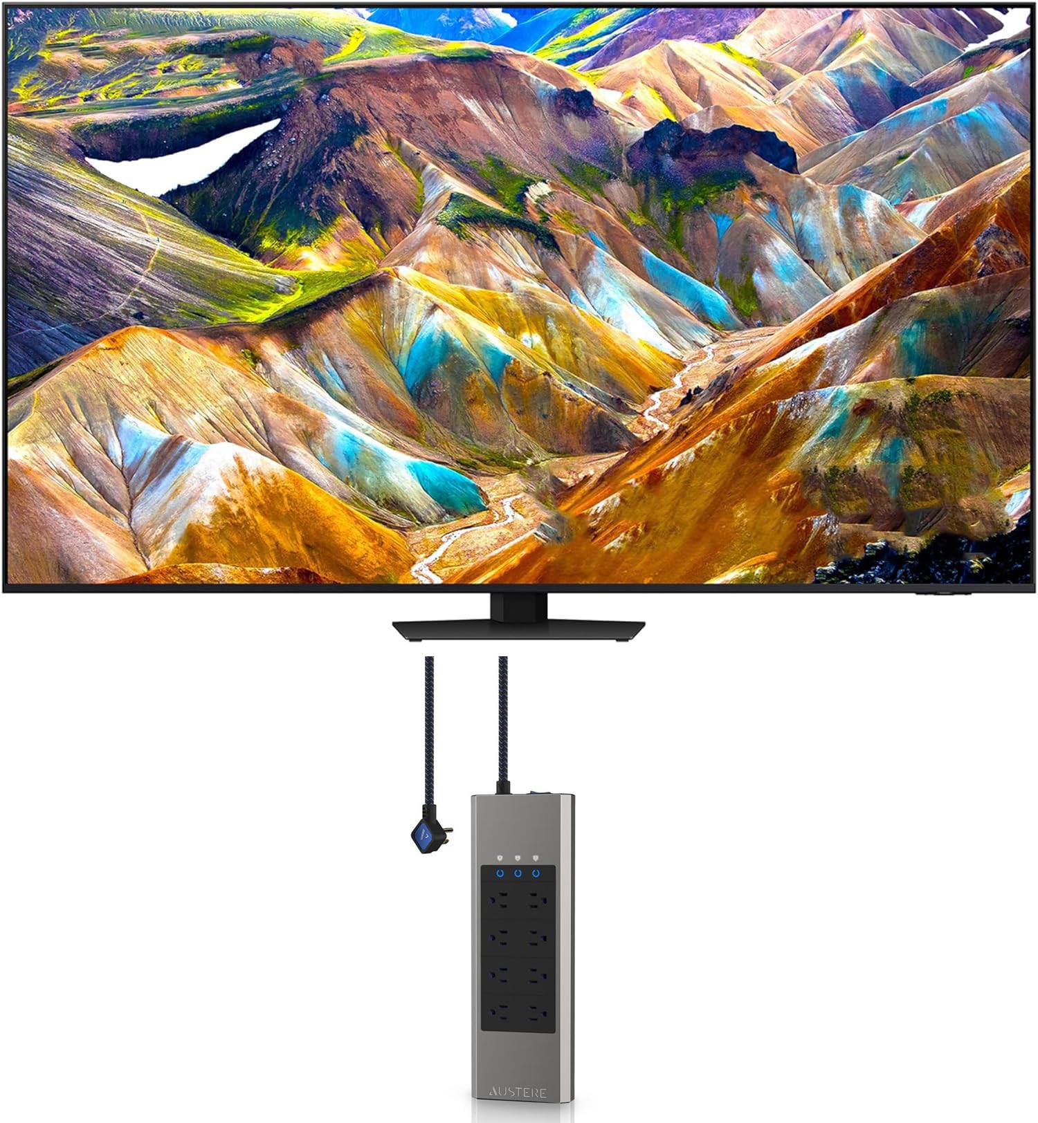 Samsung QN65QN85DBFXZA 65 Inch Neo QLED 4K Smart TV with Dolby Atmos and an Austere 5S-PS8-US1 V-Series 8-Outlet Power w/Omnipor