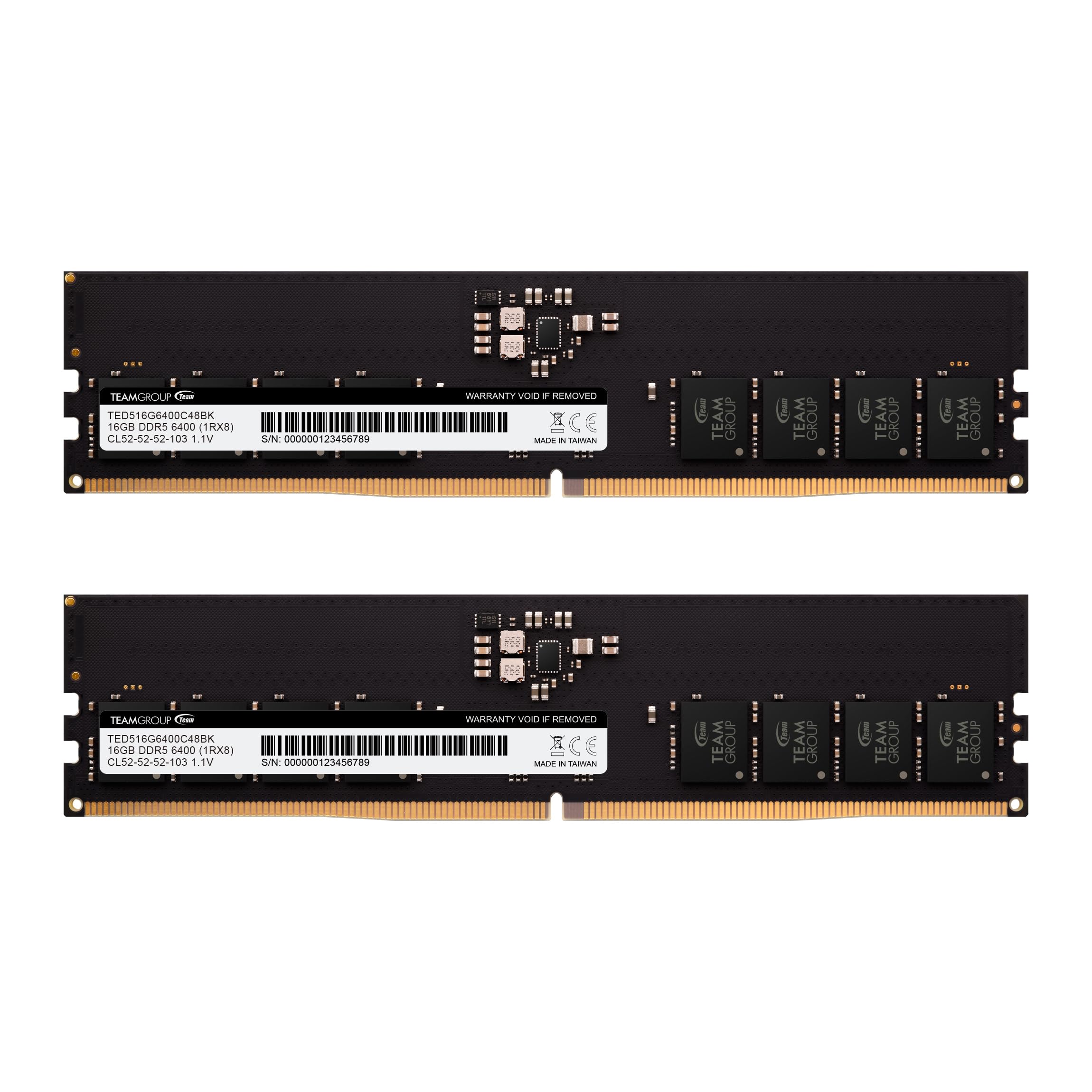 Teamgroup Elite Ddr5 32Gb Kit (2X16Gb) 6400Mhz Pc5 51200 Cl52 Non Ecc Unbuffered Udimm 288 Pin Pc Computer Desktop Memory Module