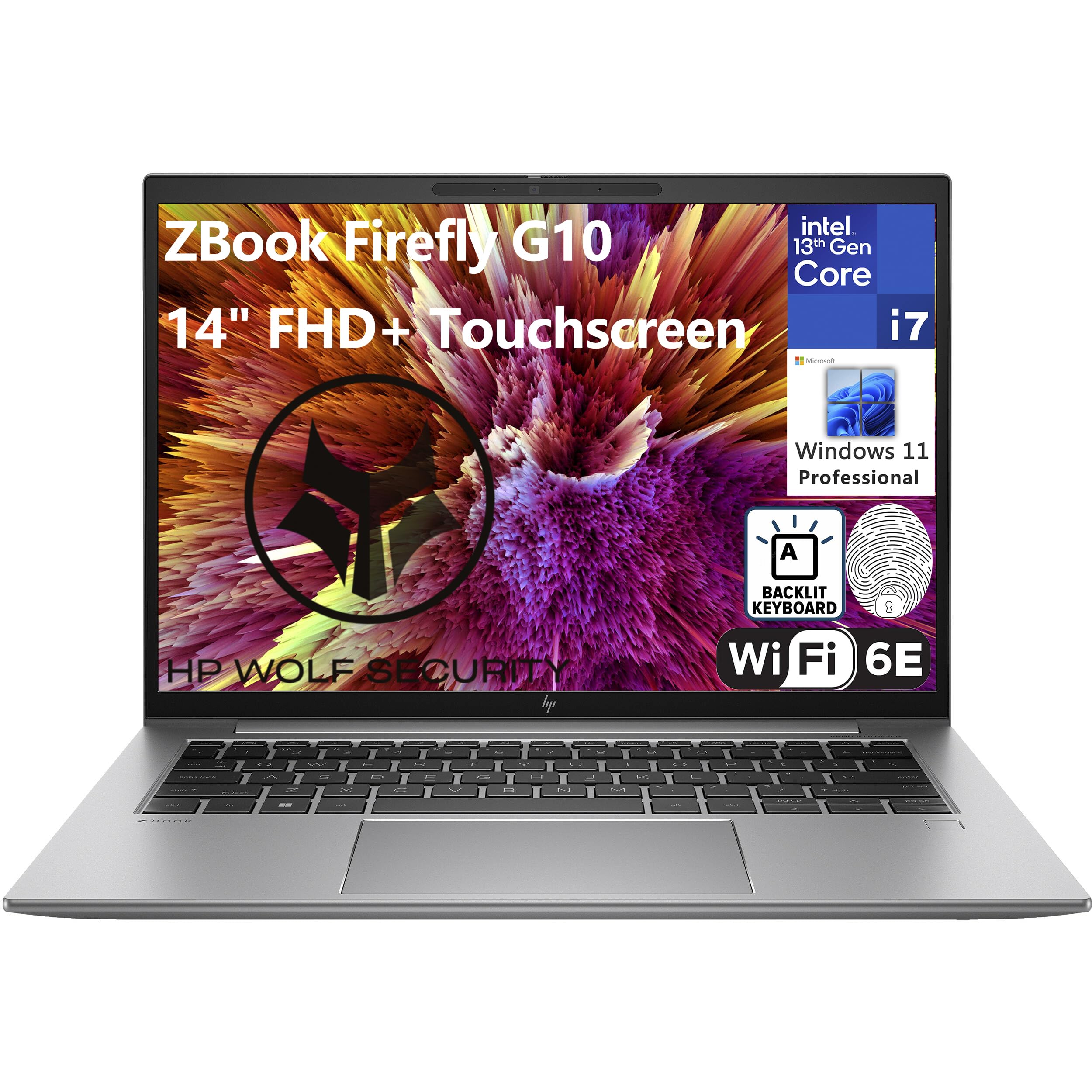 HP ZBook Firefly 14 G10 14 FHD+ Touchscreen Mobile Workstation Business Laptop Computer, 13th Gen Intel 12-Core i7-1360P, 64GB D