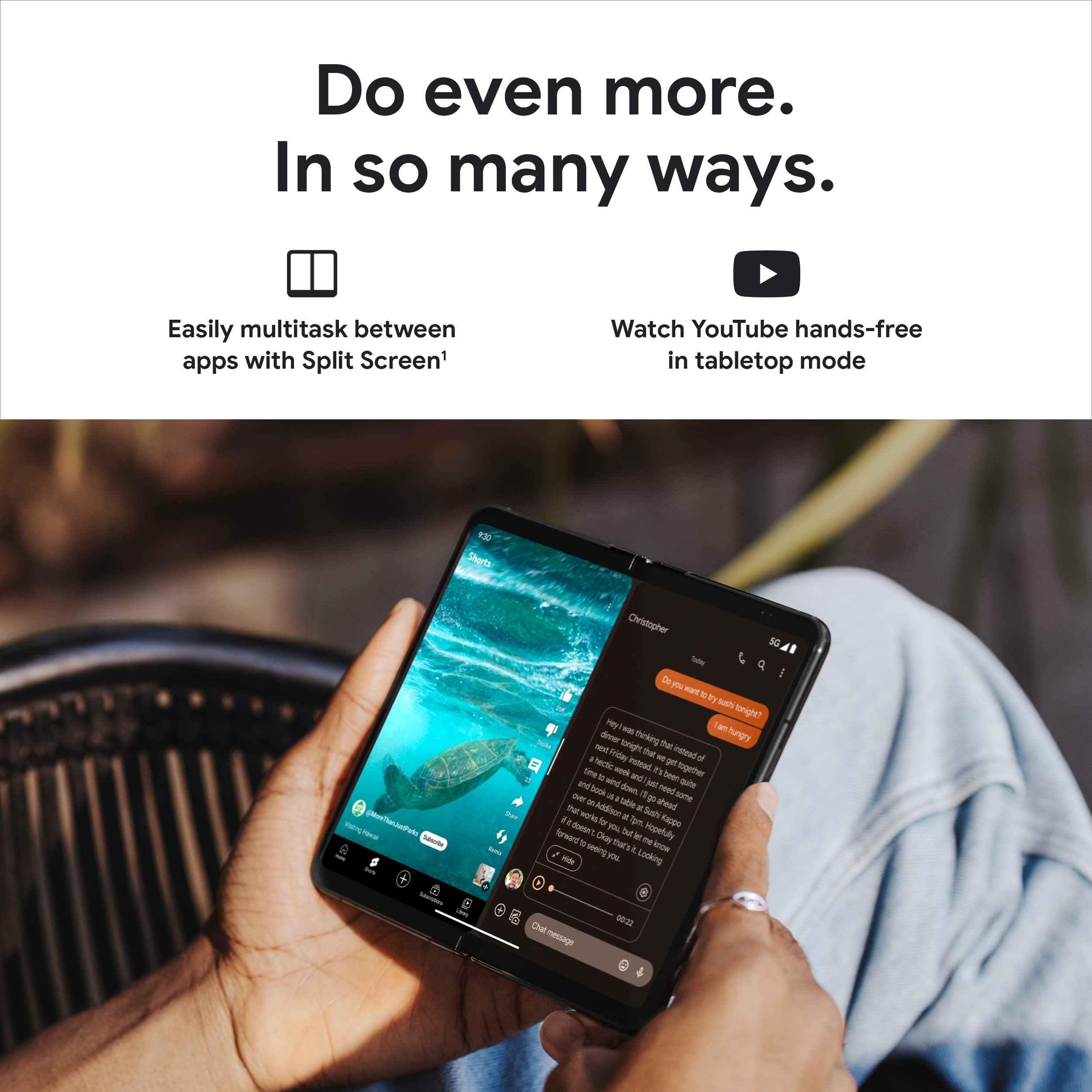 Google Pixel Fold - Unlocked Android 5G Smartphone With Telephoto Lens And Ultrawide Lens - Foldable Display - 24-Hour Battery -