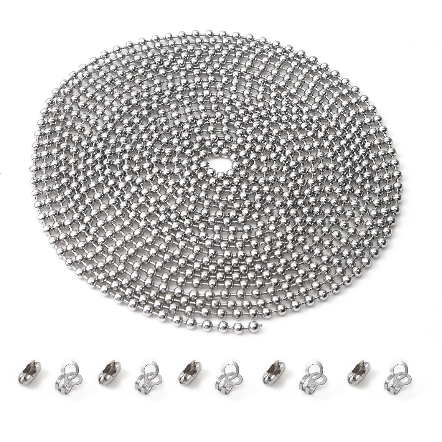 Tangyinrd 120 Inch Ceiling Fan Pull Chain, Beaded Pull Chains Extension, Light Chain Pulls Extenders Great Pulling Force Stainle