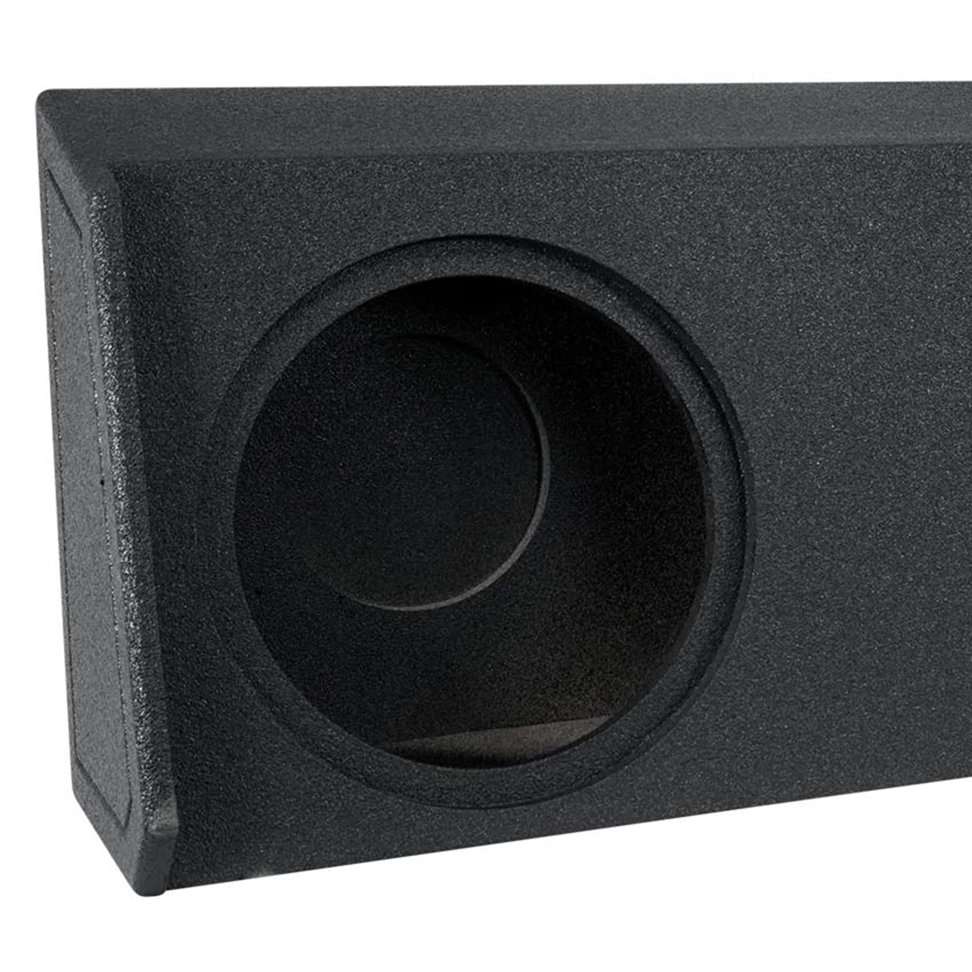Q Power Qbgmc12 2019 Underseat Downfire Dual 2 Hole 12 Inch Subwoofer Box With Bed Liner Spray