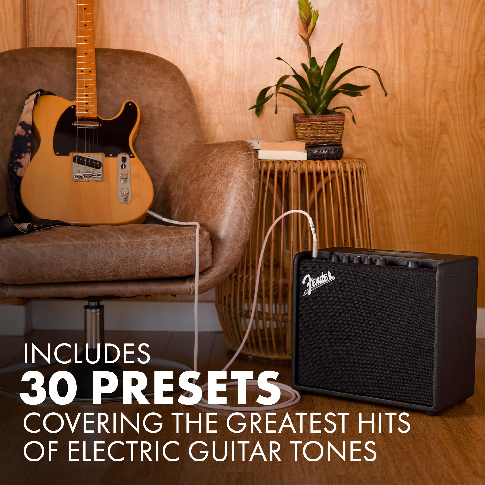 Fender Mustang Lt25 Guitar Amp, 25 Watt Combo Amp, With 2 Year Warranty, 30 Preset Effects With Usb Audio Interface For Recordin