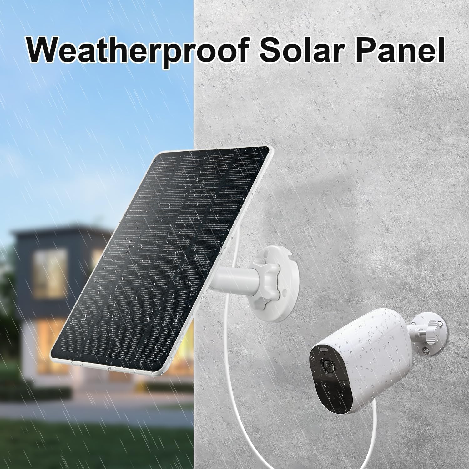 2Pc Solar Panel Charger Compatible With Arlo Essential Spotlight/Xl Spotlight Camera, 9.4Ft Waterproof Charging Cable, 360Adjust