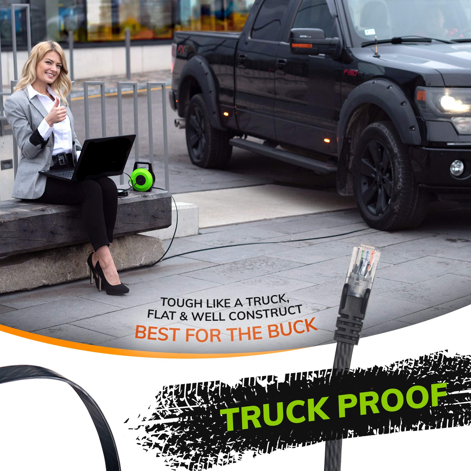 Extngo Retractable Network Cable Extender, 33 Feet   Cat 6 Ethernet Cable Flat Portable 1Gbps Data Speed Swiftly Setup Temp Netw