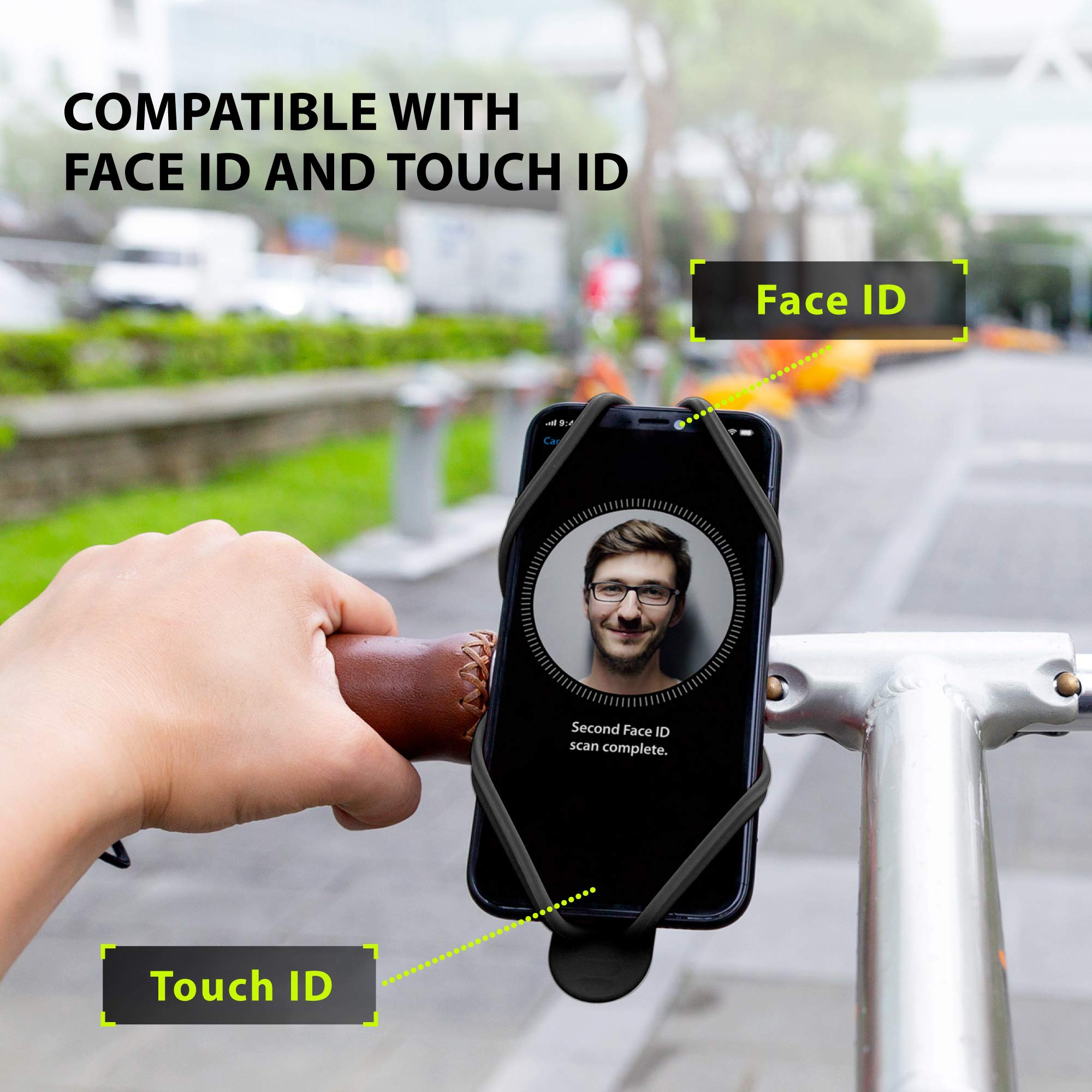 Bone Bike Phone Mount Handlebar, Universal Bicycle Phone Holder Motorcycle Cell Phone Holder For 4.7''  7.2'', Ultra Light Silic