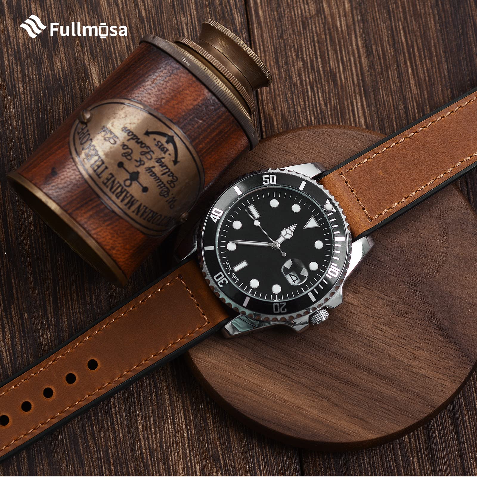 Fullmosa 18Mm 20Mm 22Mm Quick Release Watch Band Breathable Leather Silicone Strap For Garmin Vivoactive 4/5 Venu 2/3/Sq For Wom