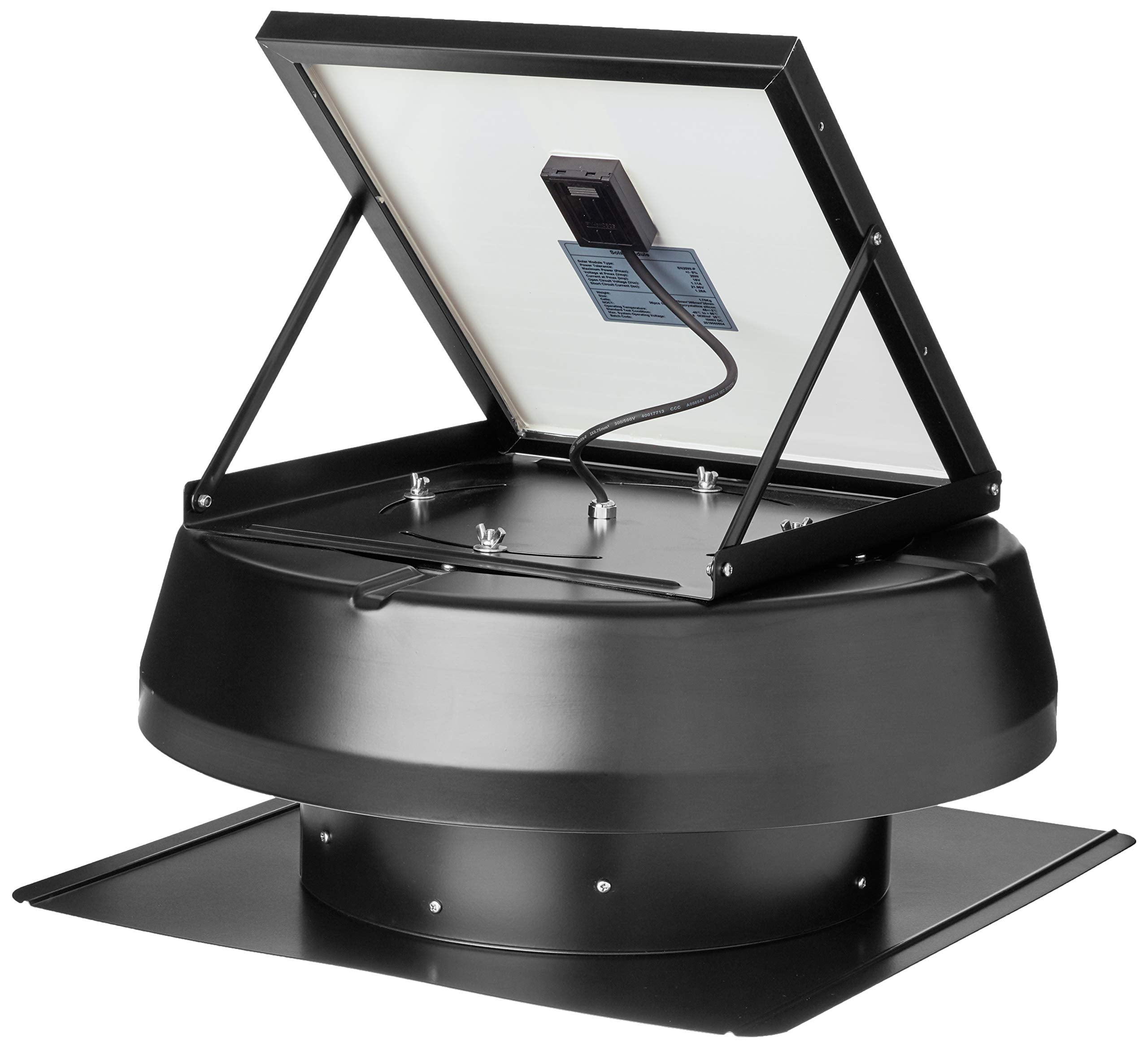 Iliving Hybrid Ready Smart Thermostat Solar Roof Attic Exhaust Fan, 14'', 40 Watt, 1150 Cfm, 2000 Coverage Area, Black