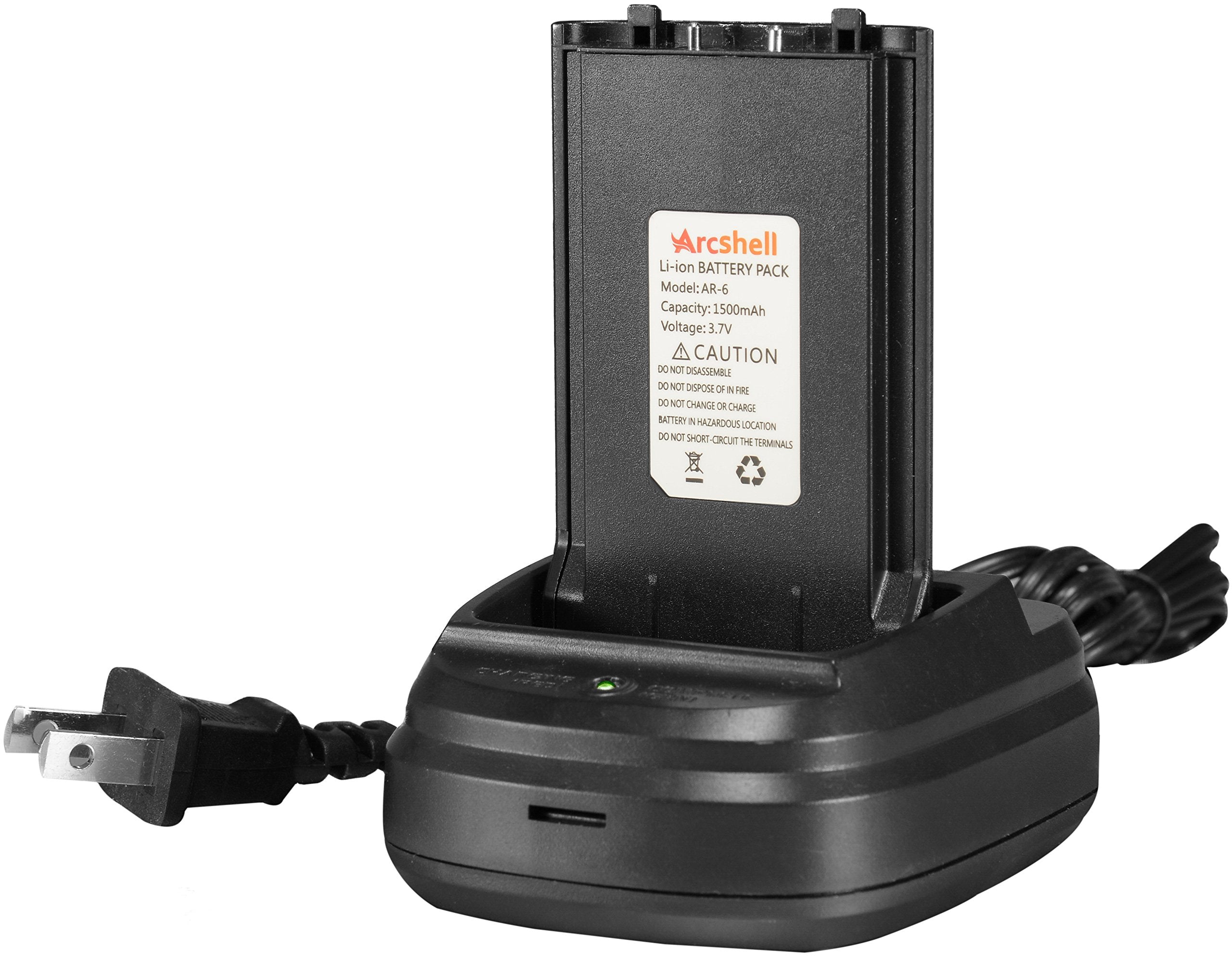 Arcshell Rechargeable Long Range Two Way Radios With Earpiece 4 Pack Arcshell Ar 6 Walkie Talkies Li Ion Battery And Charger Included