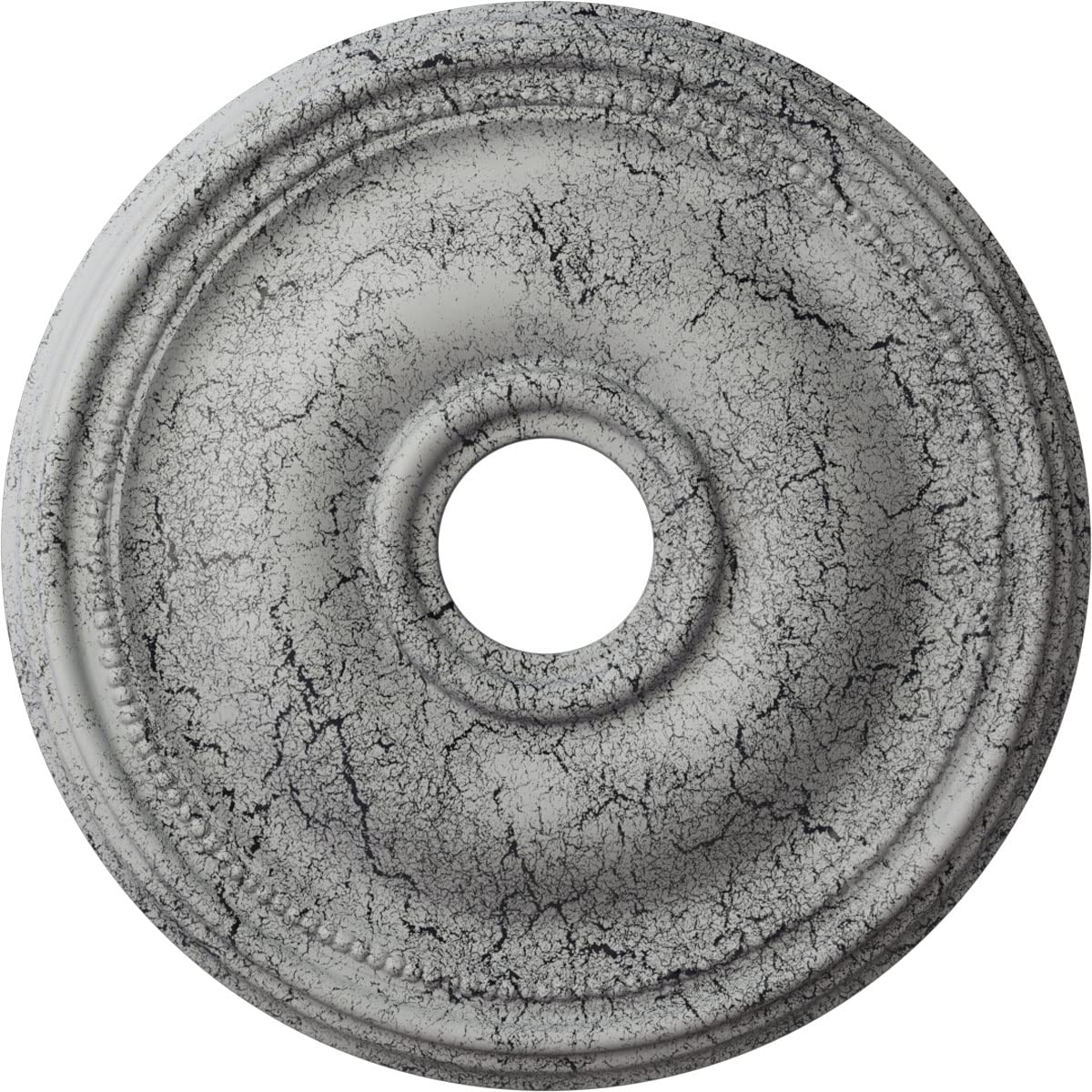Ekena Millwork Cm18Bruwc Bradford Ceiling Medallion, 18 1/8''Od X 3 3/4''Id X 1 1/8''P, Hand Painted Ultra Pure White Crackle
