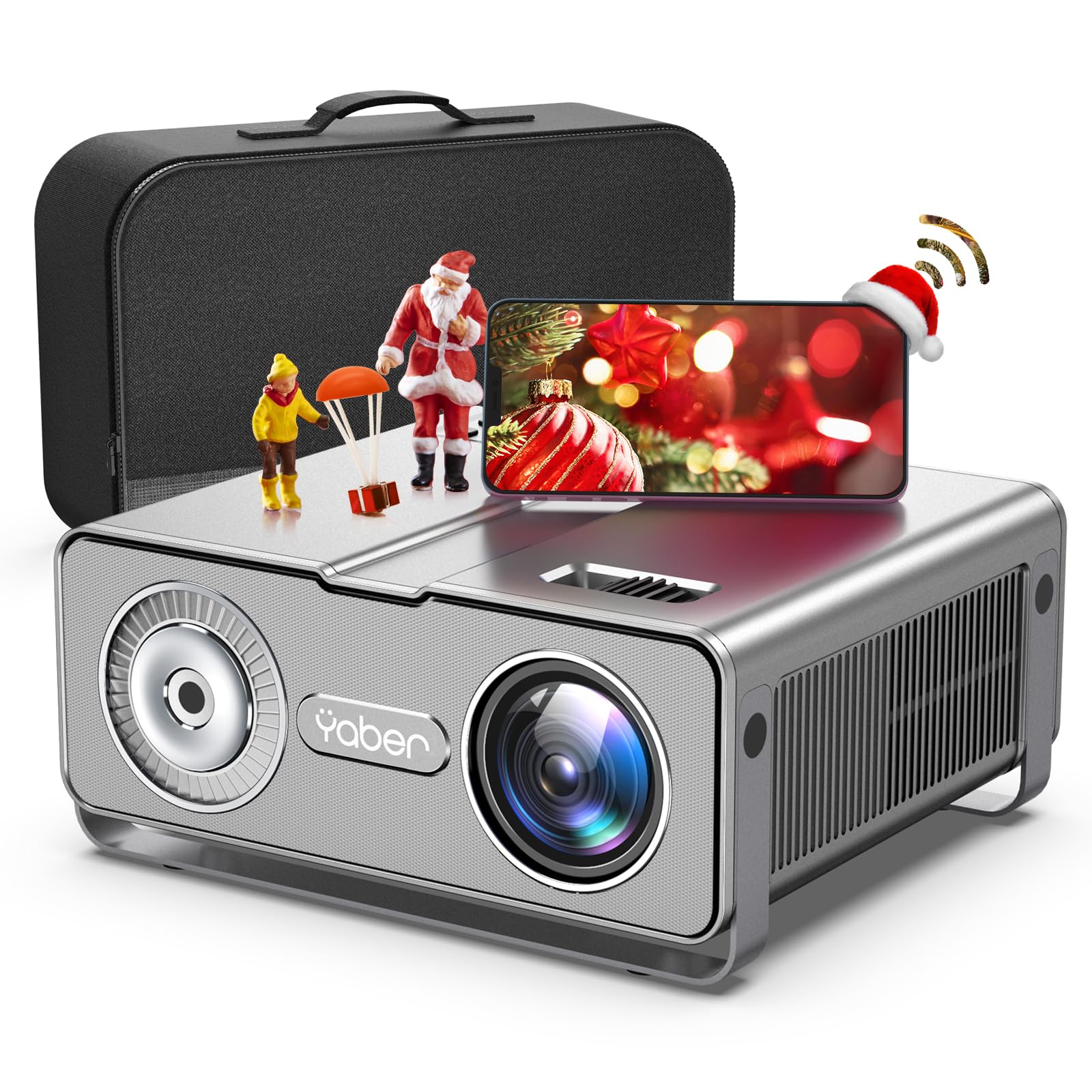 YABER Projector with WiFi and Bluetooth, 15000L Native 1080P Movie Projector, 4K Supported, Portable Home Theater Projector, 4D/