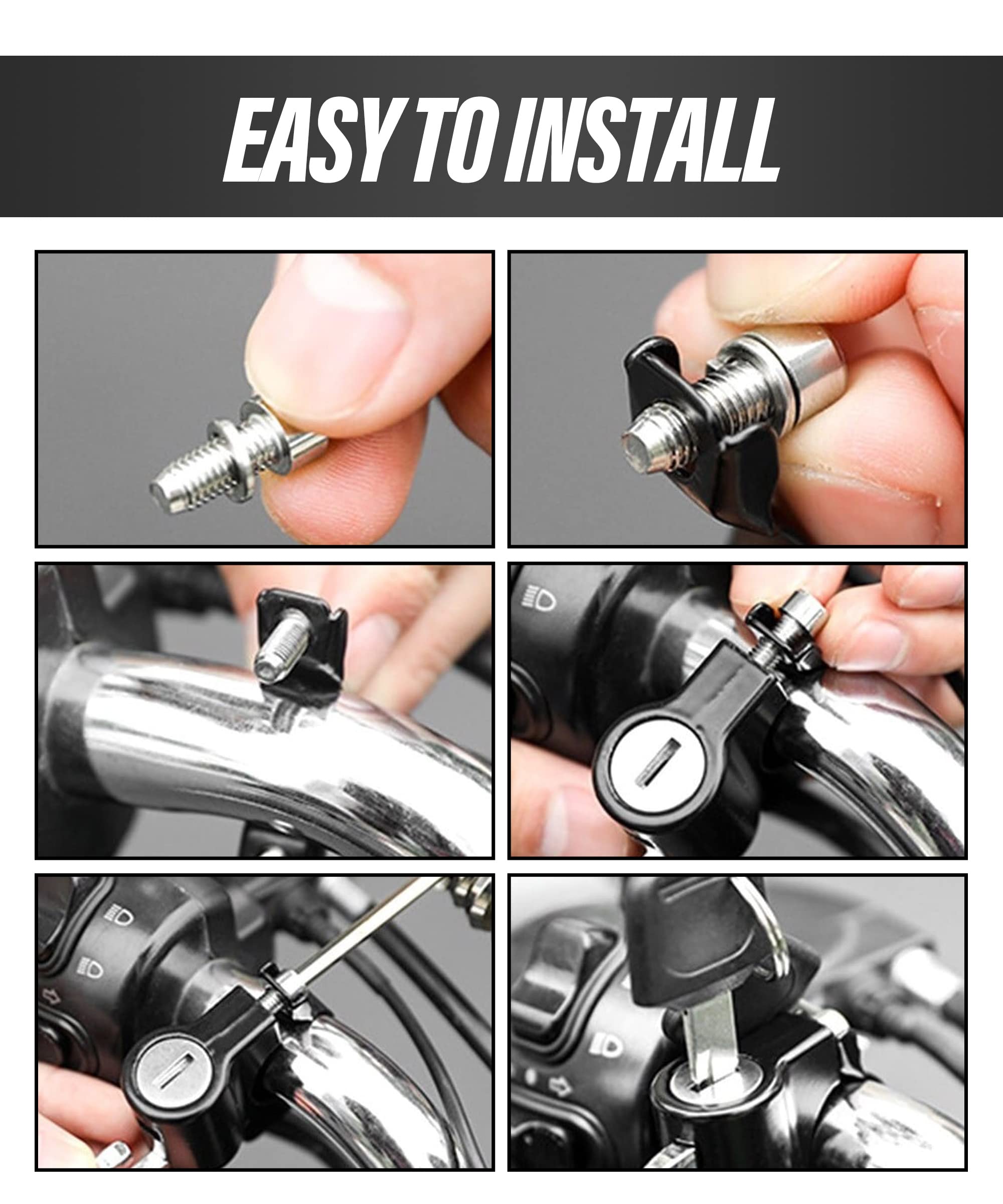 Esewalas Motorcycle Helmet Lock Anti Theft,Universal Helmet Lock Anti Theft Helmet Lock Cable,Tamper Proof Helmet Security Lock