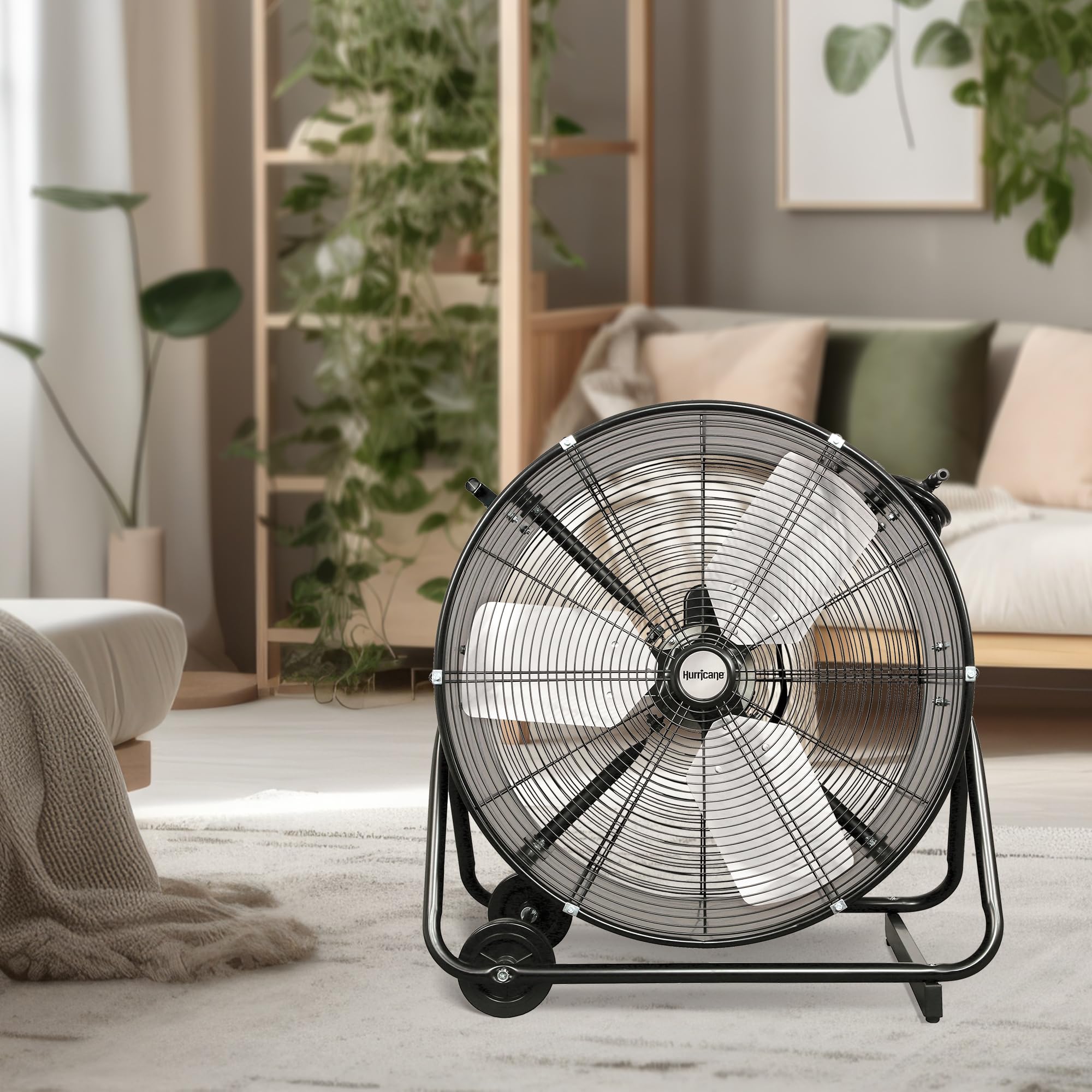 Hurricane Pro 24    Heavy Duty Drum Fan   Powerful 7195 Cfm Airflow, Adjustable Tilt, All Metal Construction For Home, Garage, G