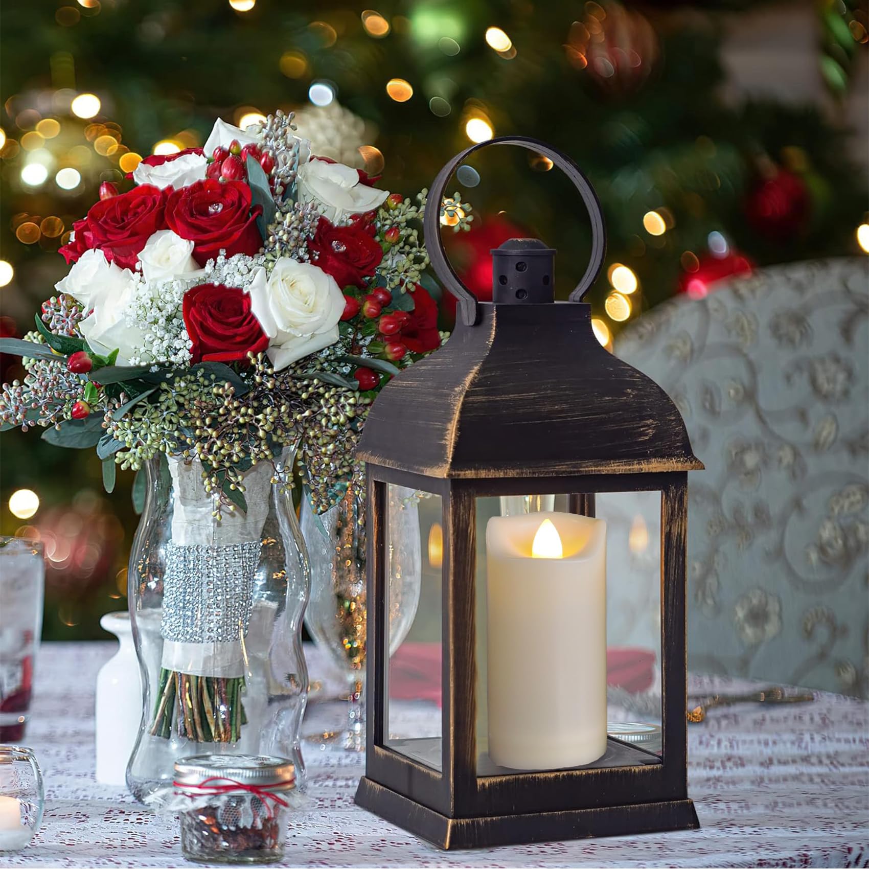 2''X4'' Outdoor Led Battery Operated Candles With Timer/Remote 4 Pack Plastic Flickering Waterproof Flameless Candles Wedding Pa