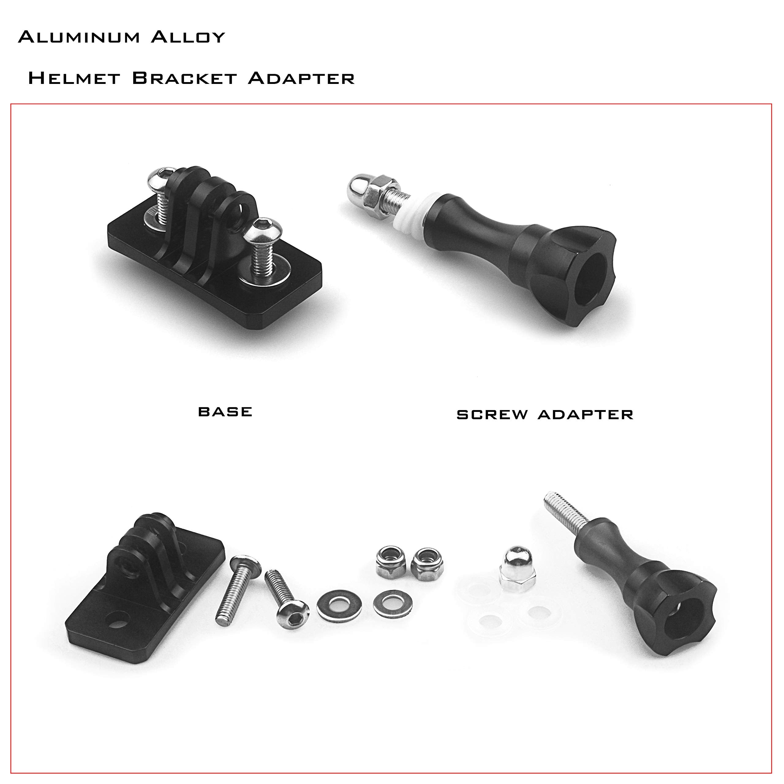 Universal Helmet Fixed Mounts, Camera Metal Bracket Adapter, Camera Accessories For Gopro Series Sport Camera/Skydiving Helmet With 1/4' Screw Adapter (Aluminum Alloy)