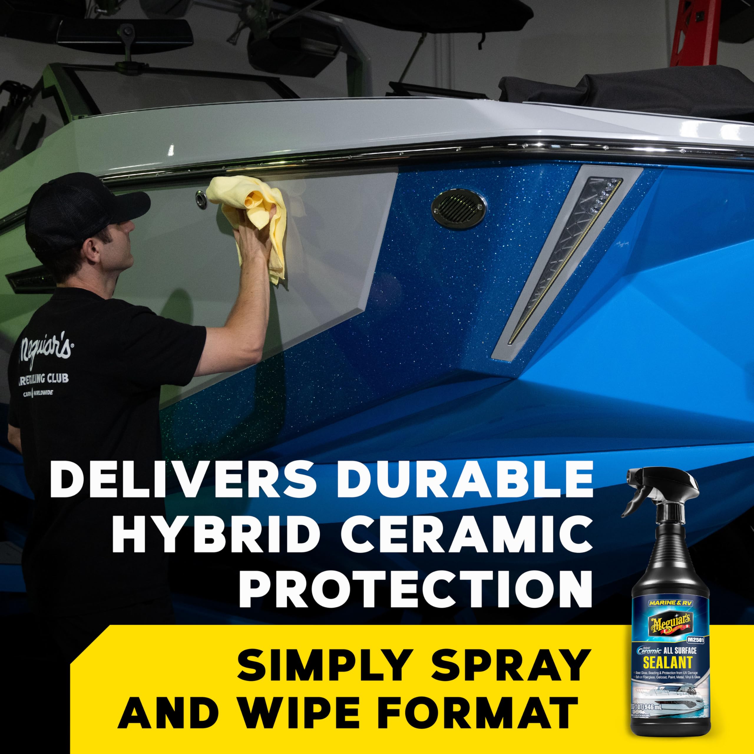 Meguiars Marine & Rv Hybrid Ceramic All Surface Sealant - Premium Fiberglass And Gel Coat Sealant That Boosts Gloss, Beading & P,WBAUVB0DLC91T7Z