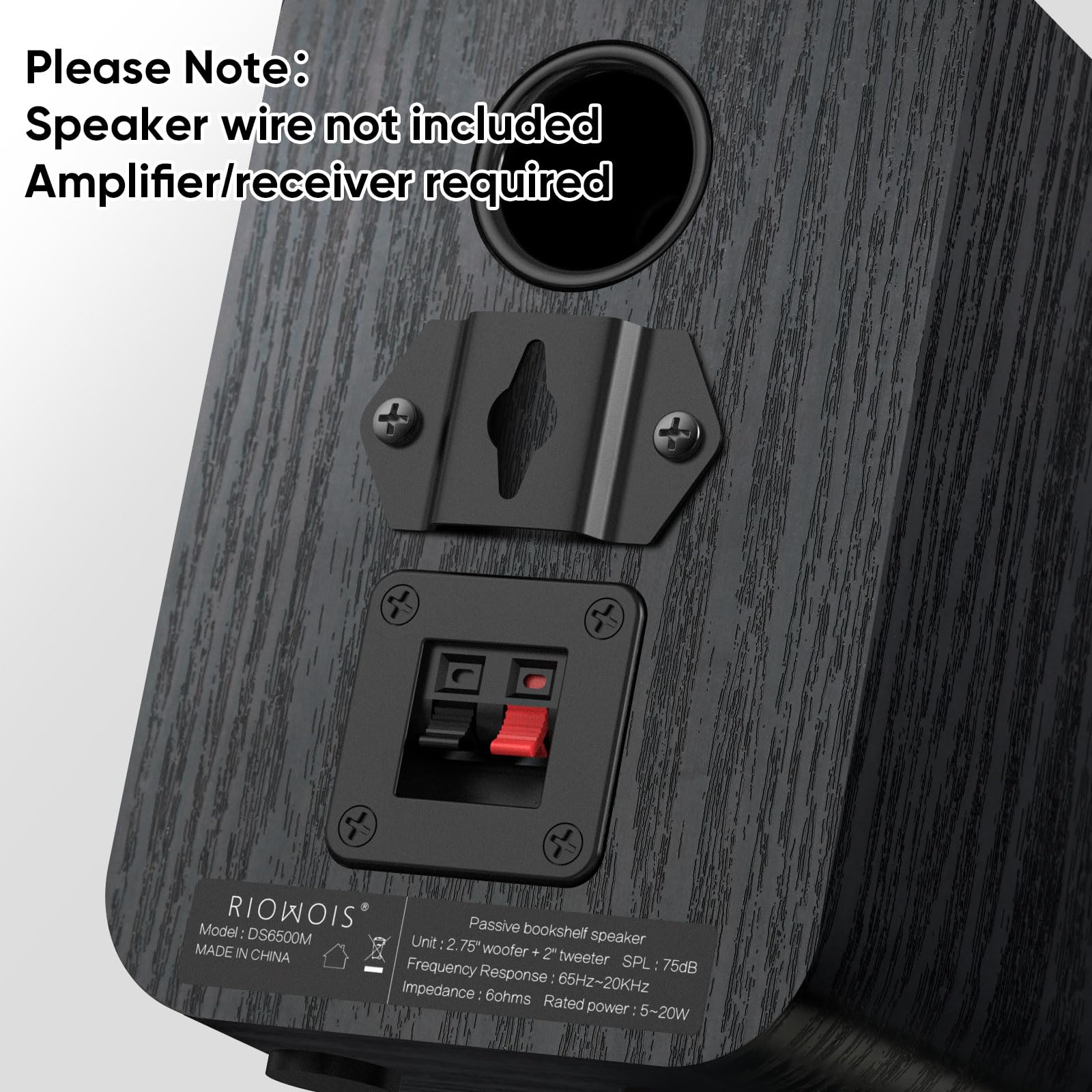 Riowois Passive Bookshelf Speakers For Home Theater Surround Sound, Home Desktop Stereo Speakers With Crisper Sound And Classic