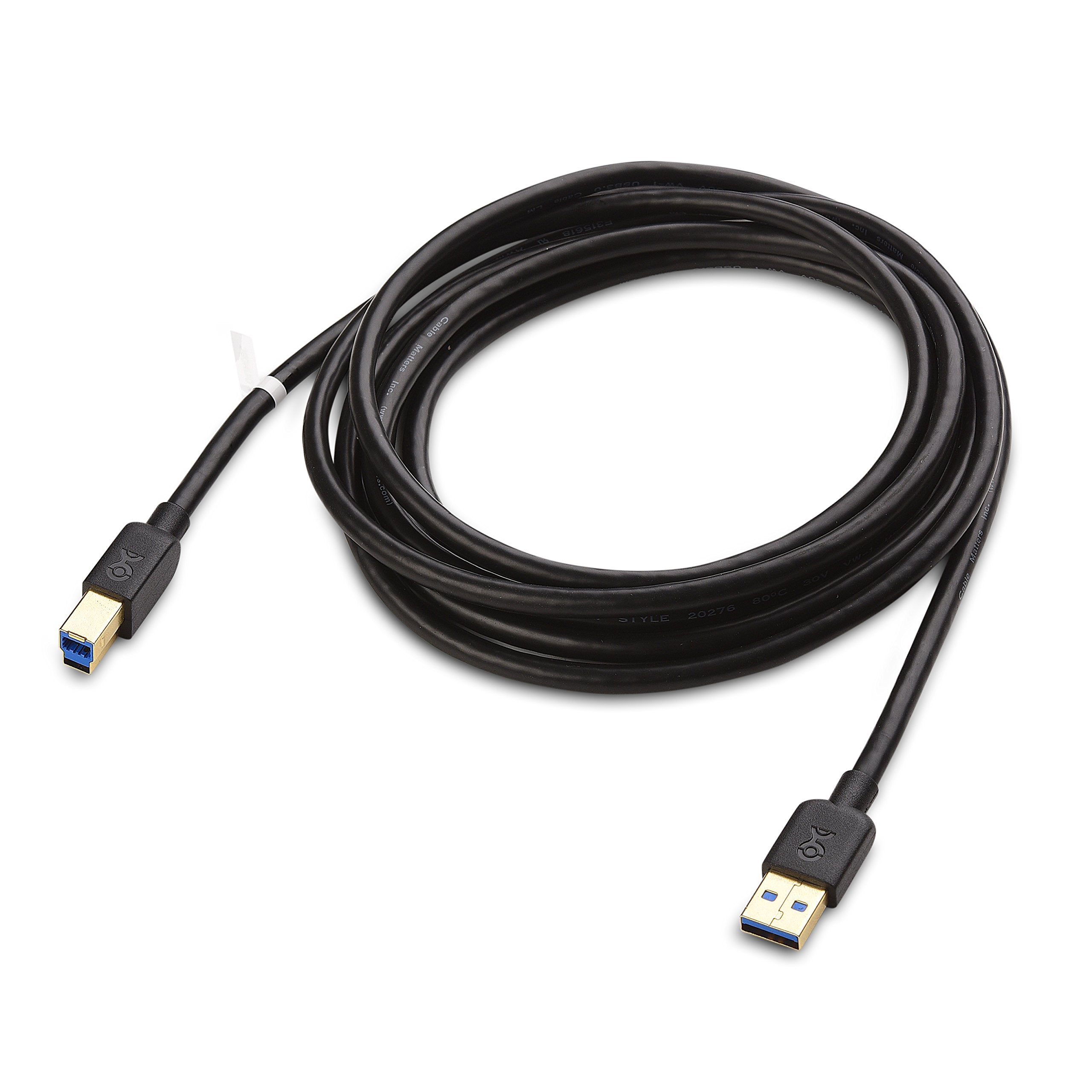 Cable Matters Long USB 3.0 Cable   10ft, USB 3 Cable, USB 3.0 A to B Cable, Black