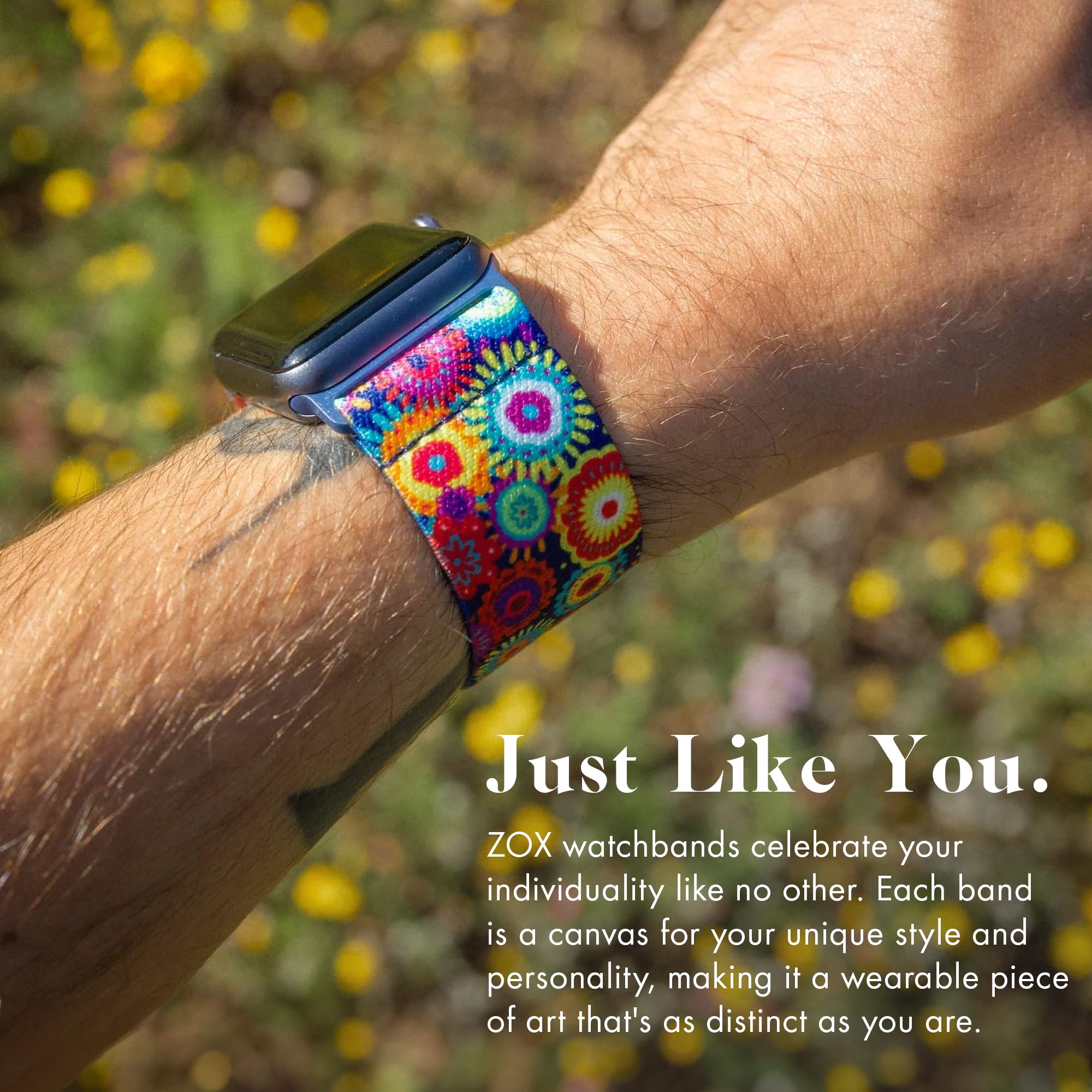 Zox Android Smart Watch Band - Your Life Matters | Soft, Adjustable Elastic Band With Motivational Affirmations And Beautiful Ar