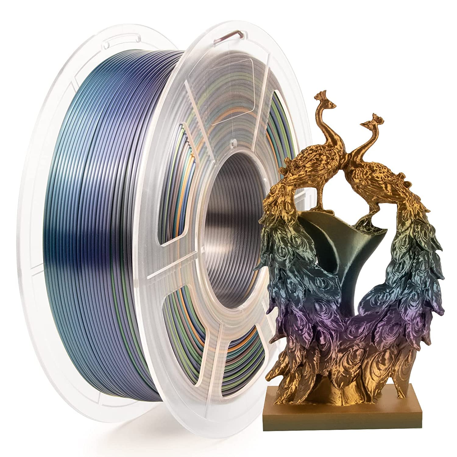 Iemai Rainbow Silk Pla Filament 1.75Mm, High Speed 3D Printer Filament At 30 600Mm/S, Rapid Color Changing Gradient Filament, Me