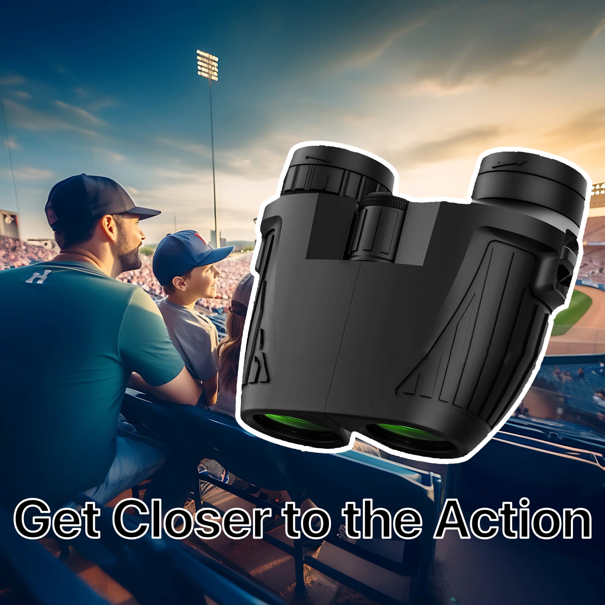 Pokanic Binoculars High Resolution 12 X 25 Optics Clear Vision Compact Size Outdoor Camping, Travel, Hiking, Bird Watching, Adve