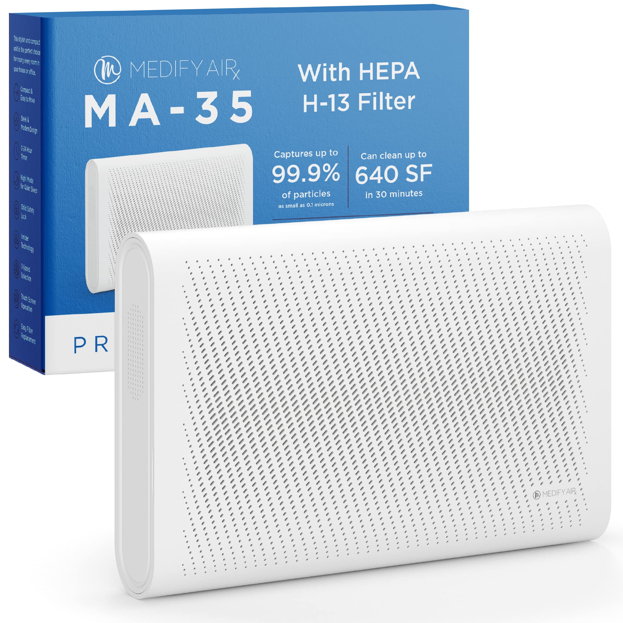 Medify MA-35 Air Purifier with True HEPA H13 Filter | 390 m Coverage in 1hr for Allergens, Smoke, Wildfires, Odors, Pollen, Pet