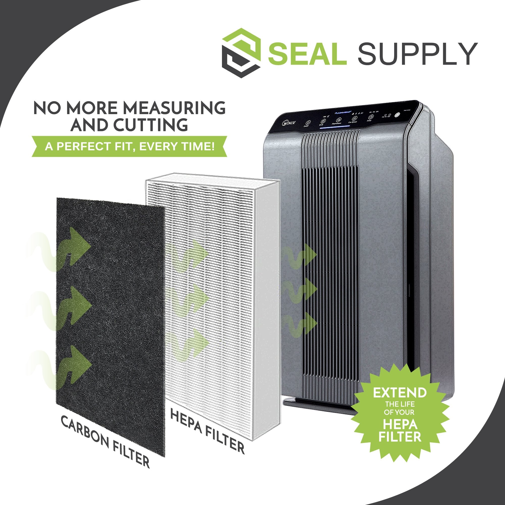 Seal Supply 4 Pack Of Hrf K1 Carbon Activated Pre Filters Precut Compatible With Honeywell Air Purifier Models: Hfd 120 Q, Hfd 3