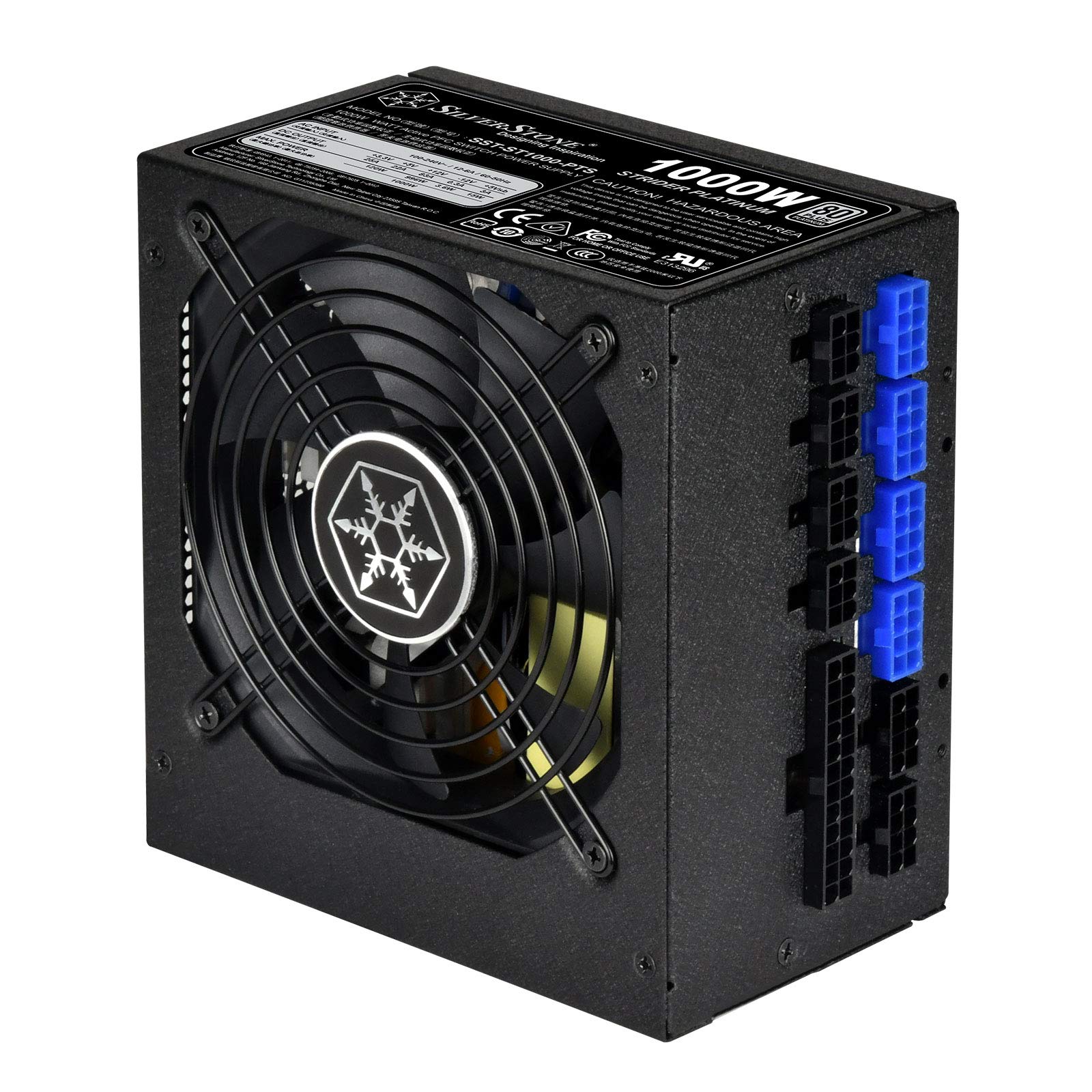 Silverstone Technology 1000 Watt Fully Modular 80 Plus Platinum Power Supply Ultra Compact 140Mm In Depth, St1000 Pts X
