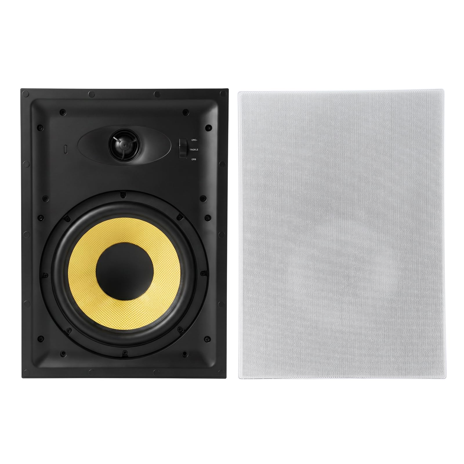 VEVOR in-Wall Speakers, 8, in Wall Speaker System with Paintable Grille, Hi-Fi Sound, 200W Peak, 2-Way Rectangular Speakers, for