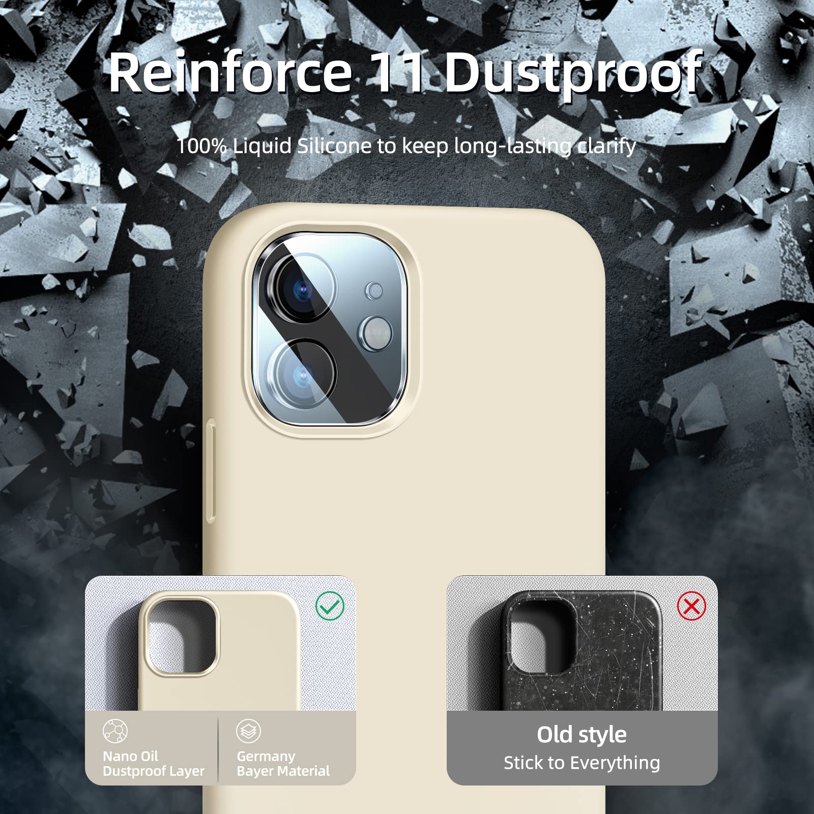 Jtwie [5 In 1 For Iphone 11 Case 6.1 Inch, With 2 Pack Screen Protector + 2 Pack Camera Lens Protector, Liquid Silicone Slim Sho