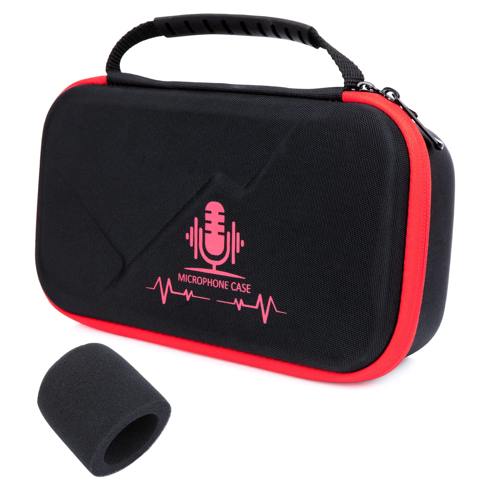 YOUSHARES MV7 Microphone Case Bag with Mic Cover Foam   Mic Case Hard Carring Case with Windshield Compatible with Shure MV7 USB Condenser Microphone