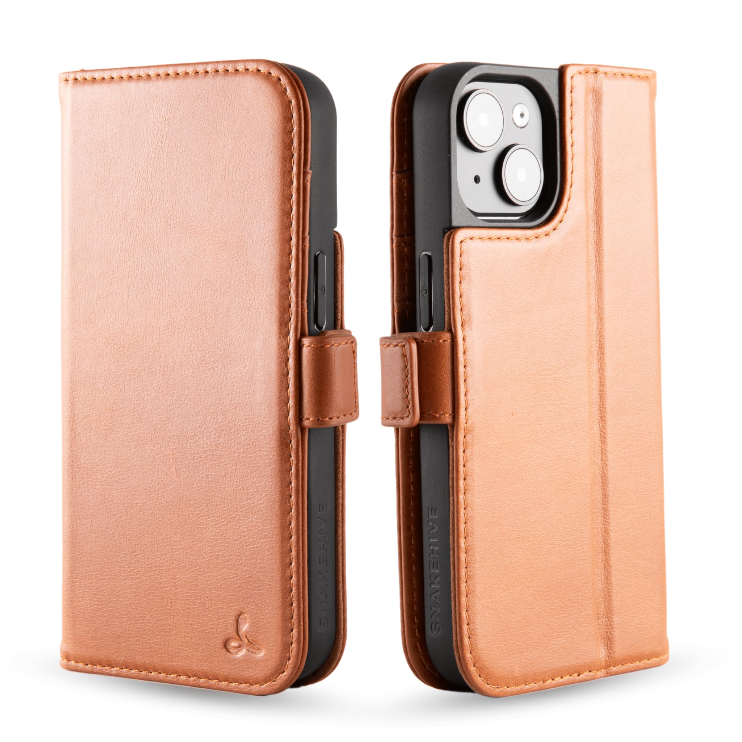 Snakehive Leather Wallet for iPhone 16 - Real Leather Wallet Phone Case - Genuine Leather with Viewing Stand and 4 Card Holder -